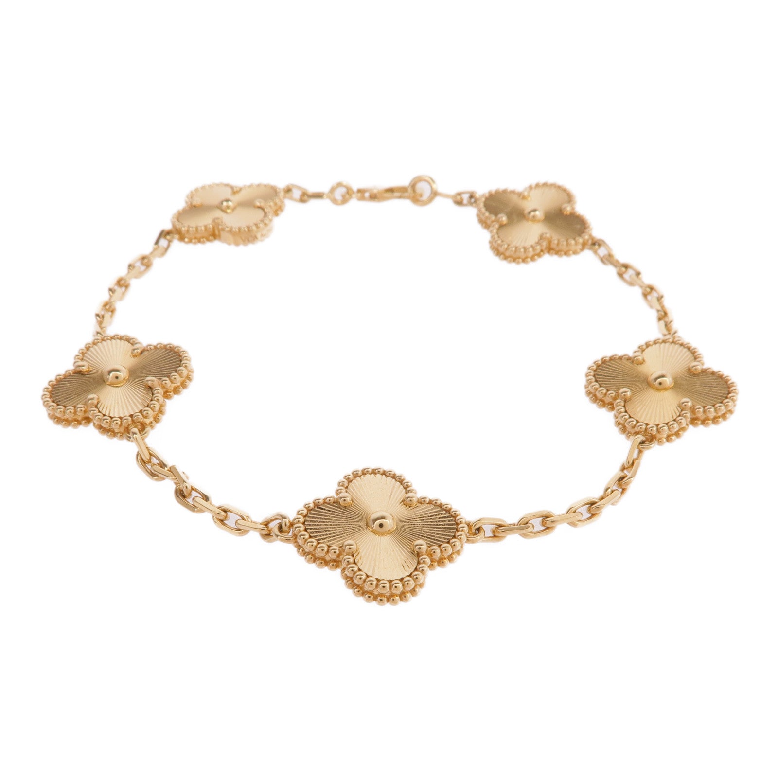 Van Cleef & Arpels 18K黃金Vintage Alhambra Bracelet 5 Motifs手鏈