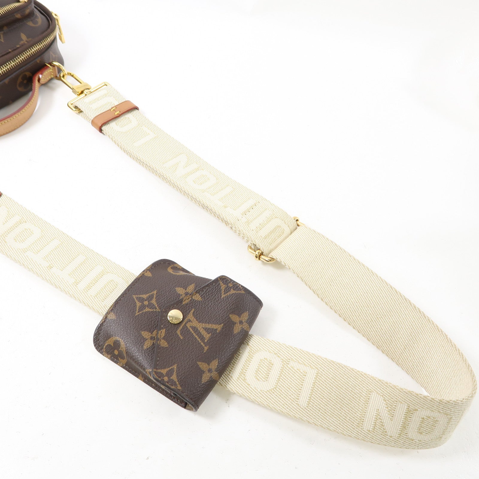 LOUIS VUITTON Monogram Utility Shoulder Bag金扣手挽肩背兩用袋棕色