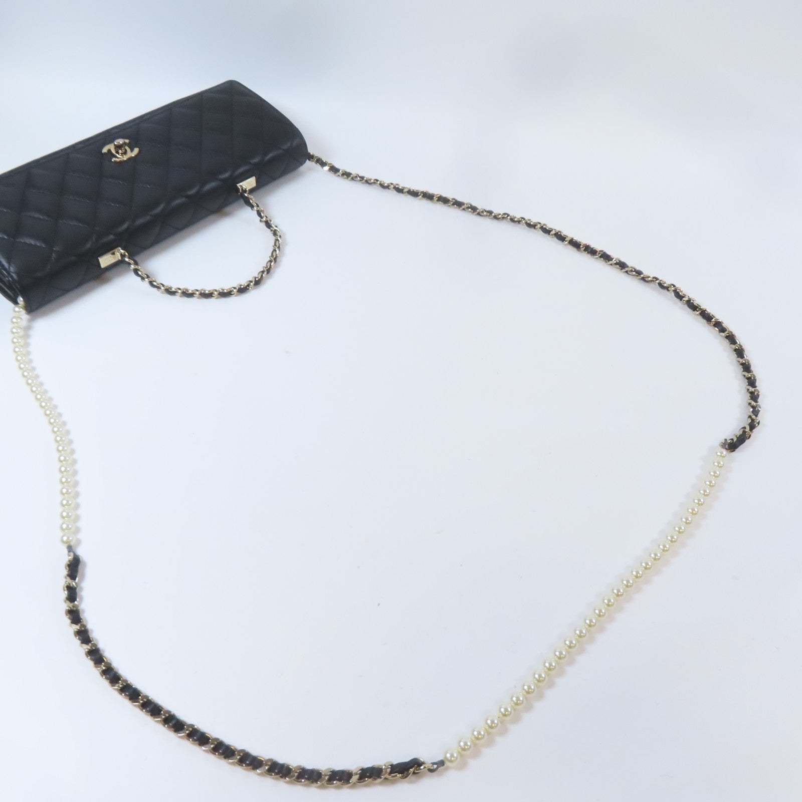 CHANEL 菱格羊皮皮革2 Way Shoulder Bag金扣手挽肩背兩用袋黑色