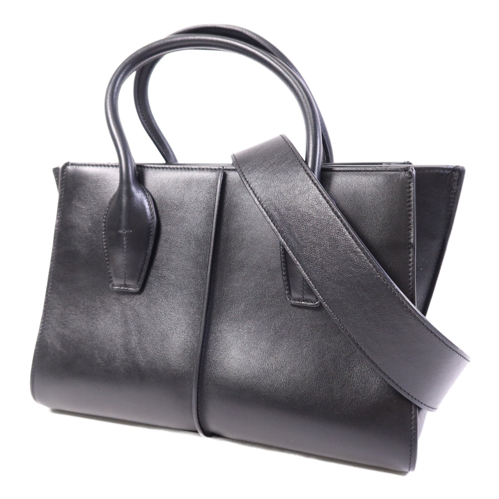 TOD'S 牛皮皮革2 Way Shoulder Bag銀扣肩背袋
