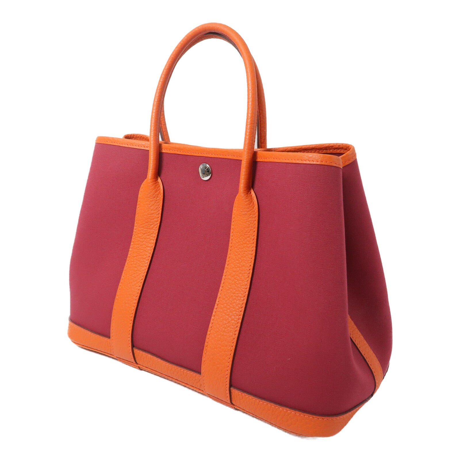 HERMES 帆布Garden Party TPM手挽袋Rough Grenat/Poppy