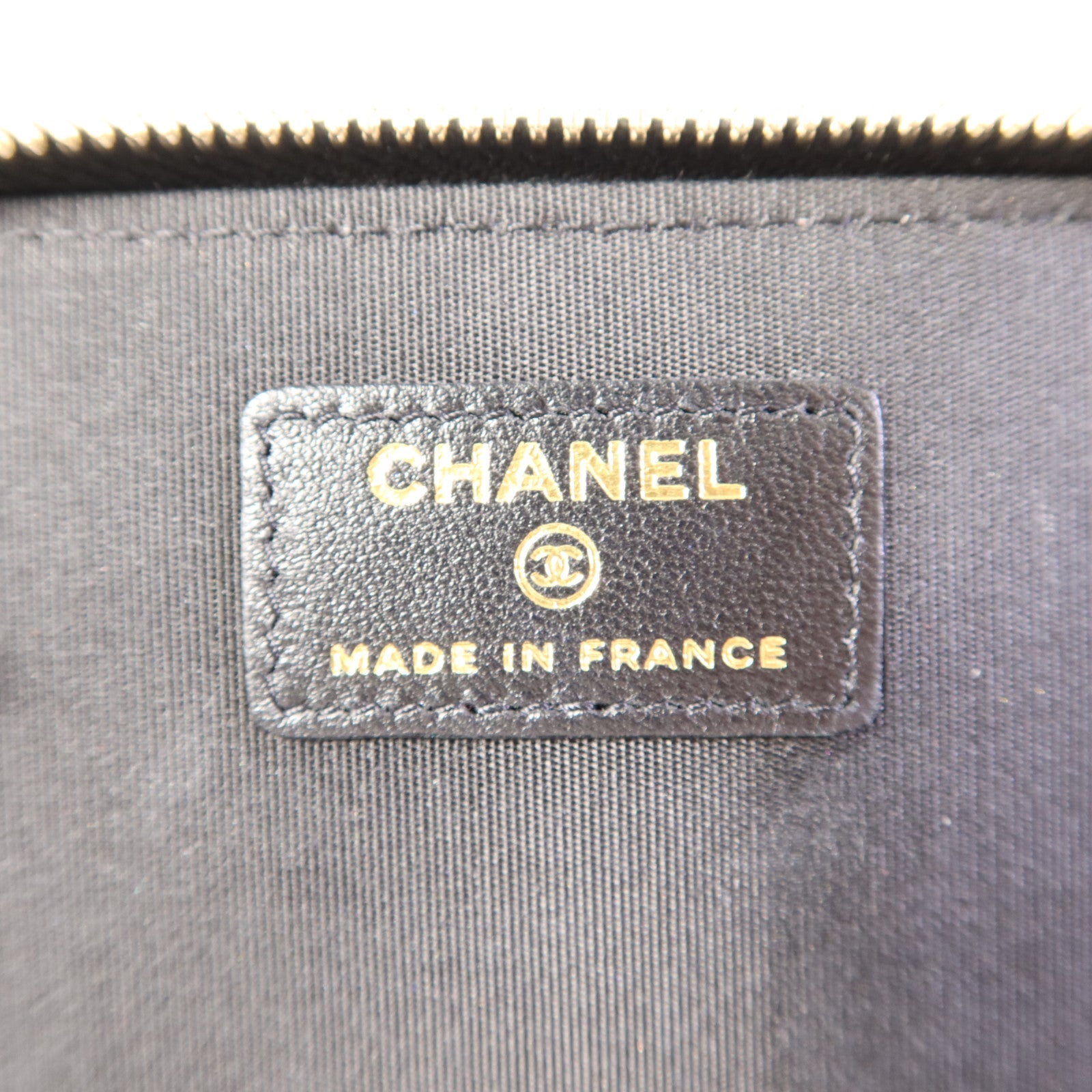 CHANEL 羊皮皮革Vanity Case金扣鏈帶手挽肩背兩用袋