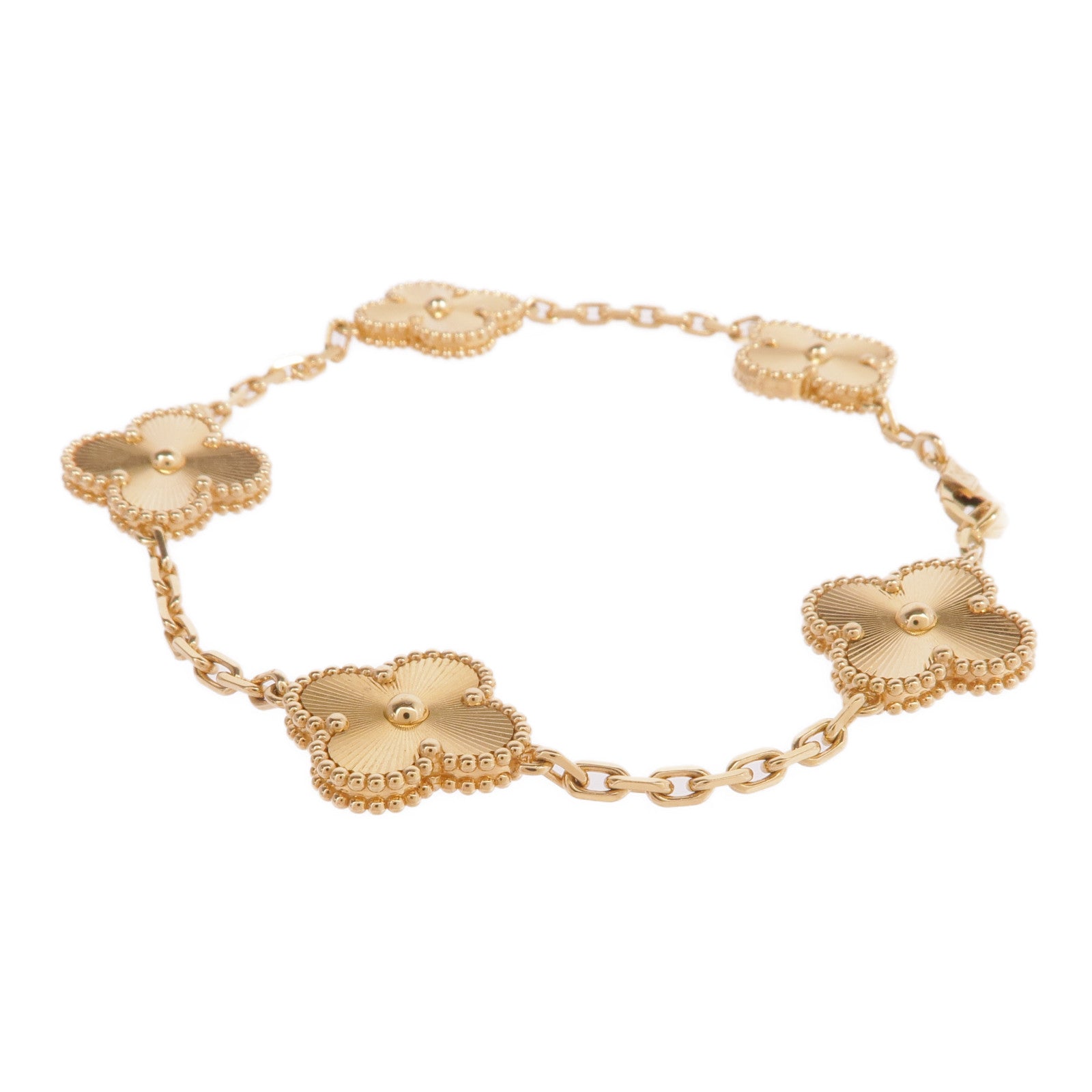 Van Cleef & Arpels 18K黃金Vintage Alhambra Bracelet 5 Motifs手鏈