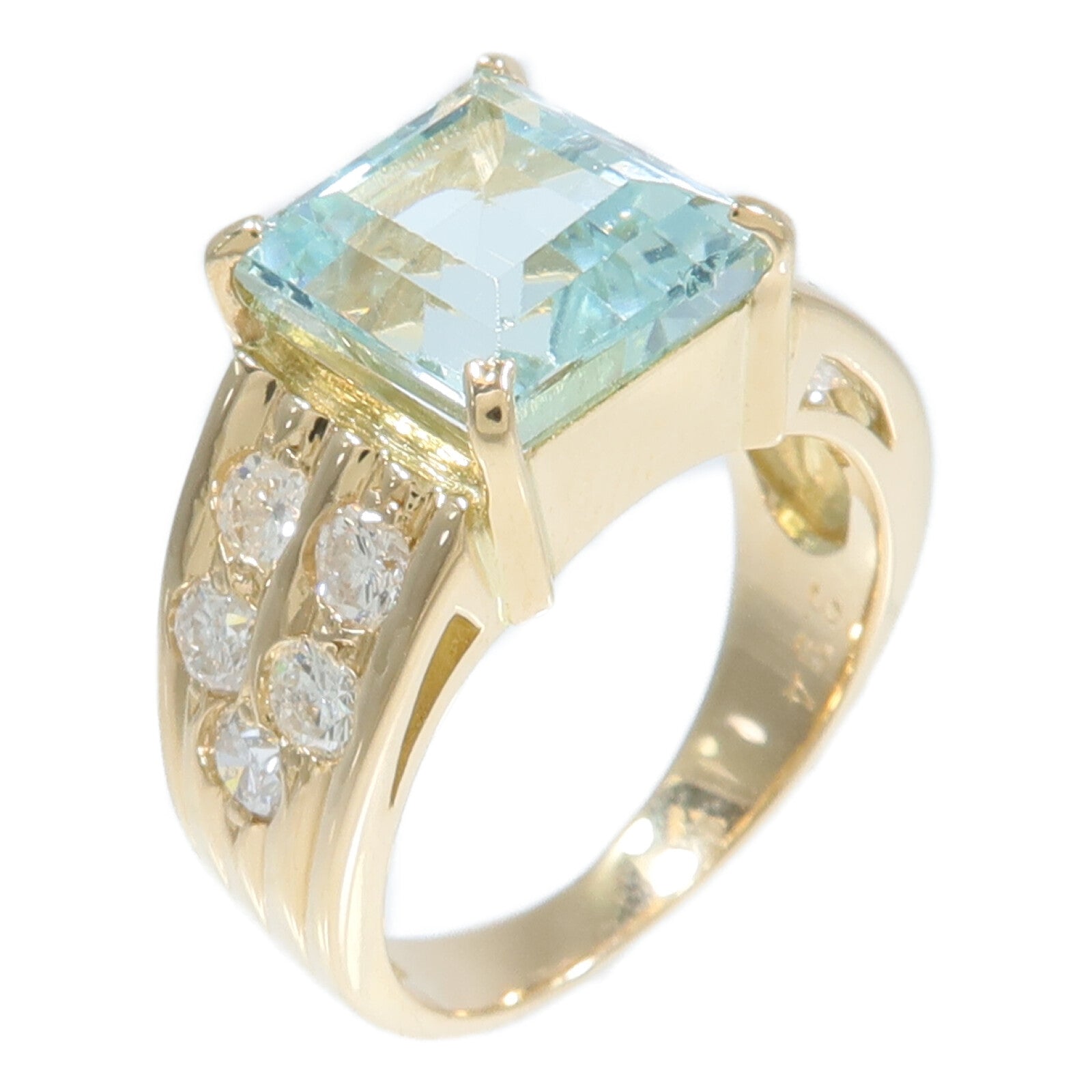 JEWELRY 18K黃金Aquamarine Diamond Ring藍晶/鑽石戒指