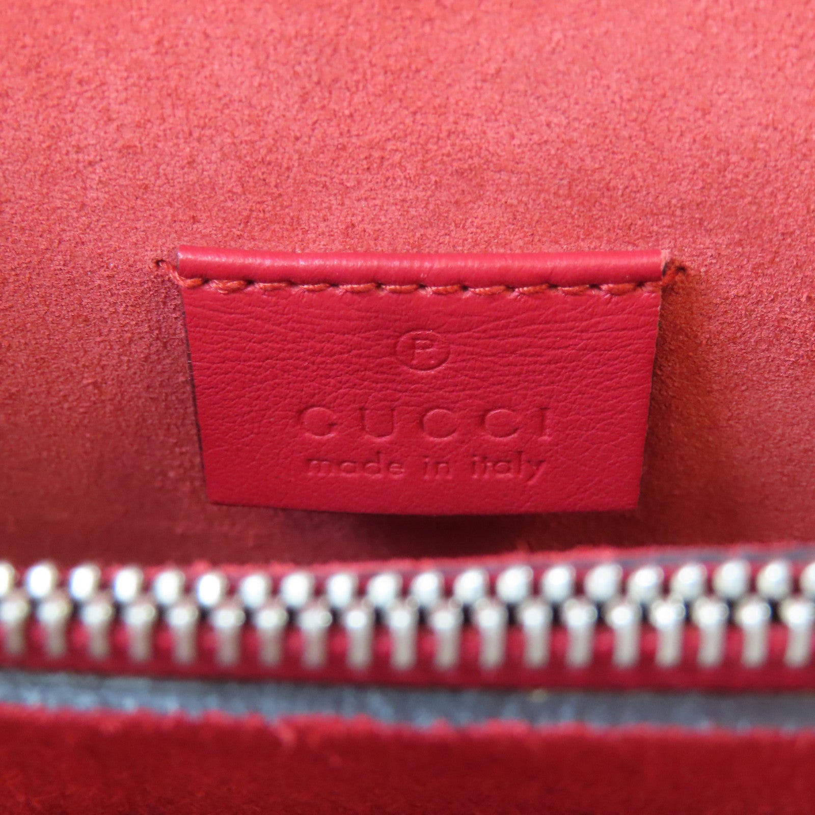 GUCCI 塗層帆布Dionysus GG銀扣鏈帶肩背袋啡色/紅色