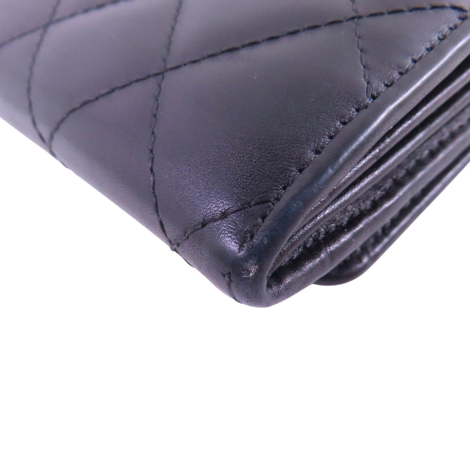 CHANEL 牛皮皮革Cambon Long Wallet銀扣長錢包