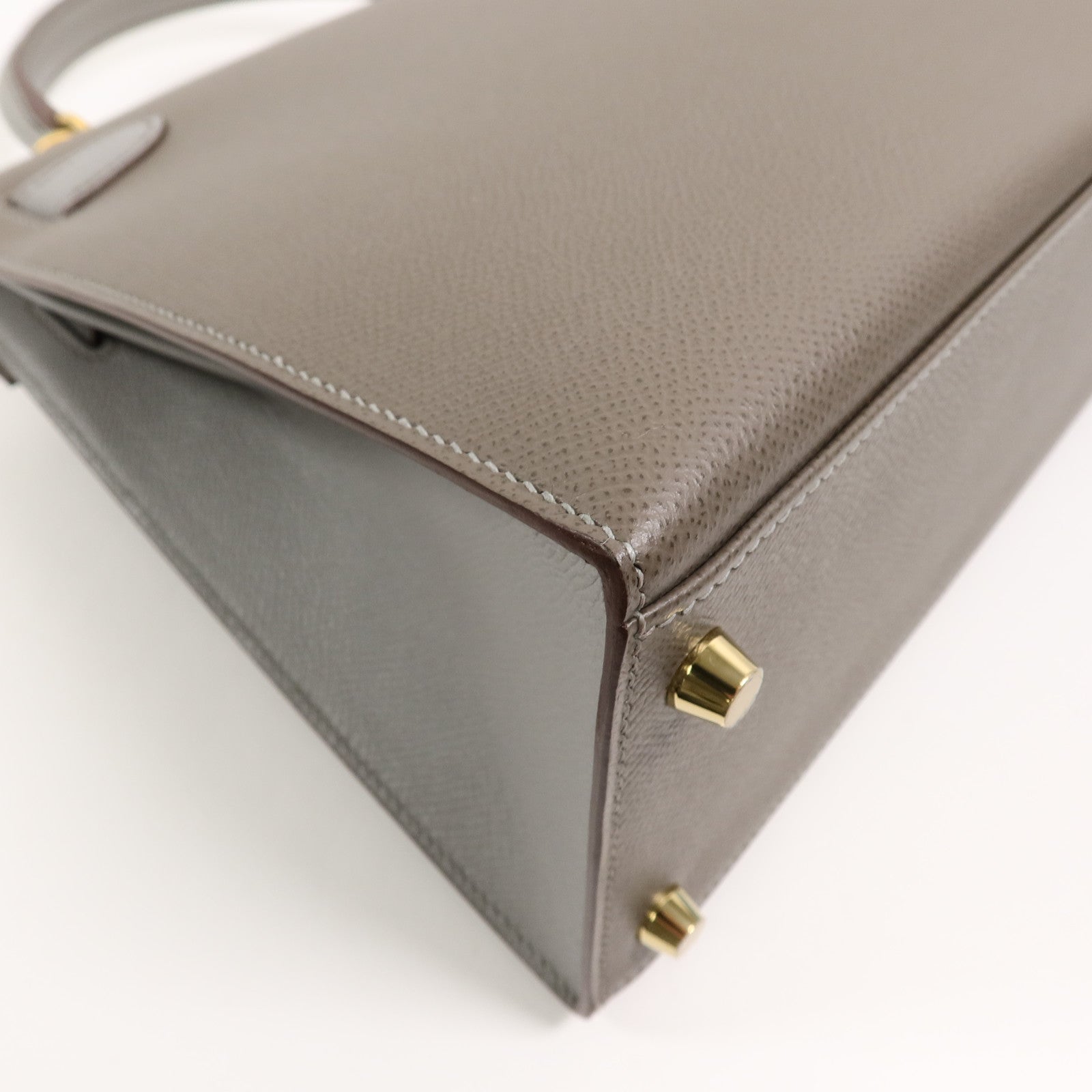 HERMES Epsom皮革Kelly 28 SPO手挽肩背兩用袋Etoupe/Gris Mouette