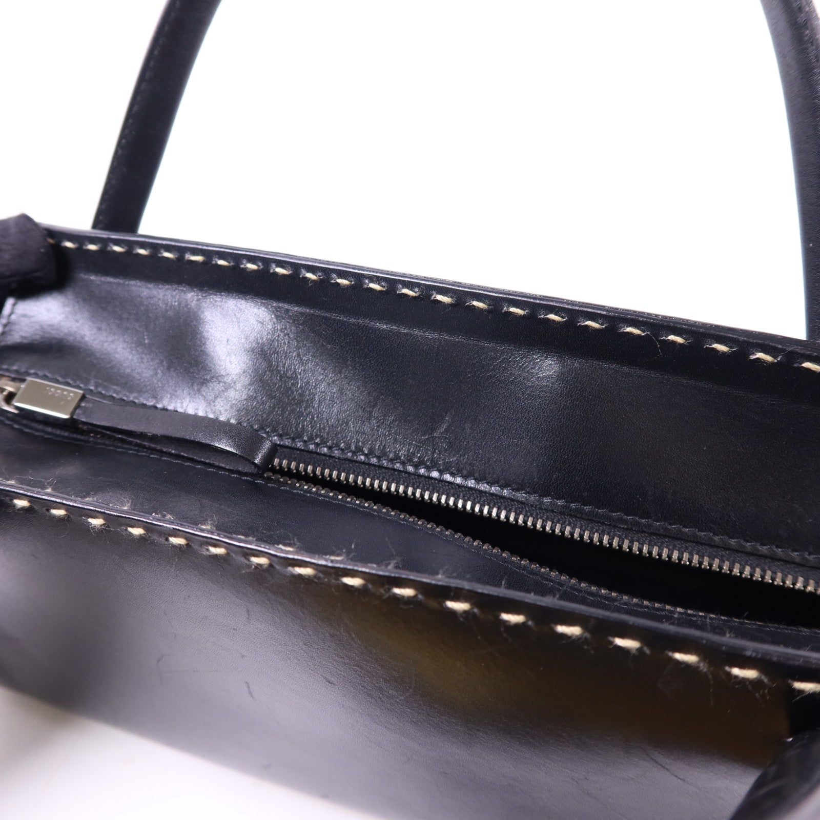 GUCCI 牛皮皮革Handbag銀扣手挽袋