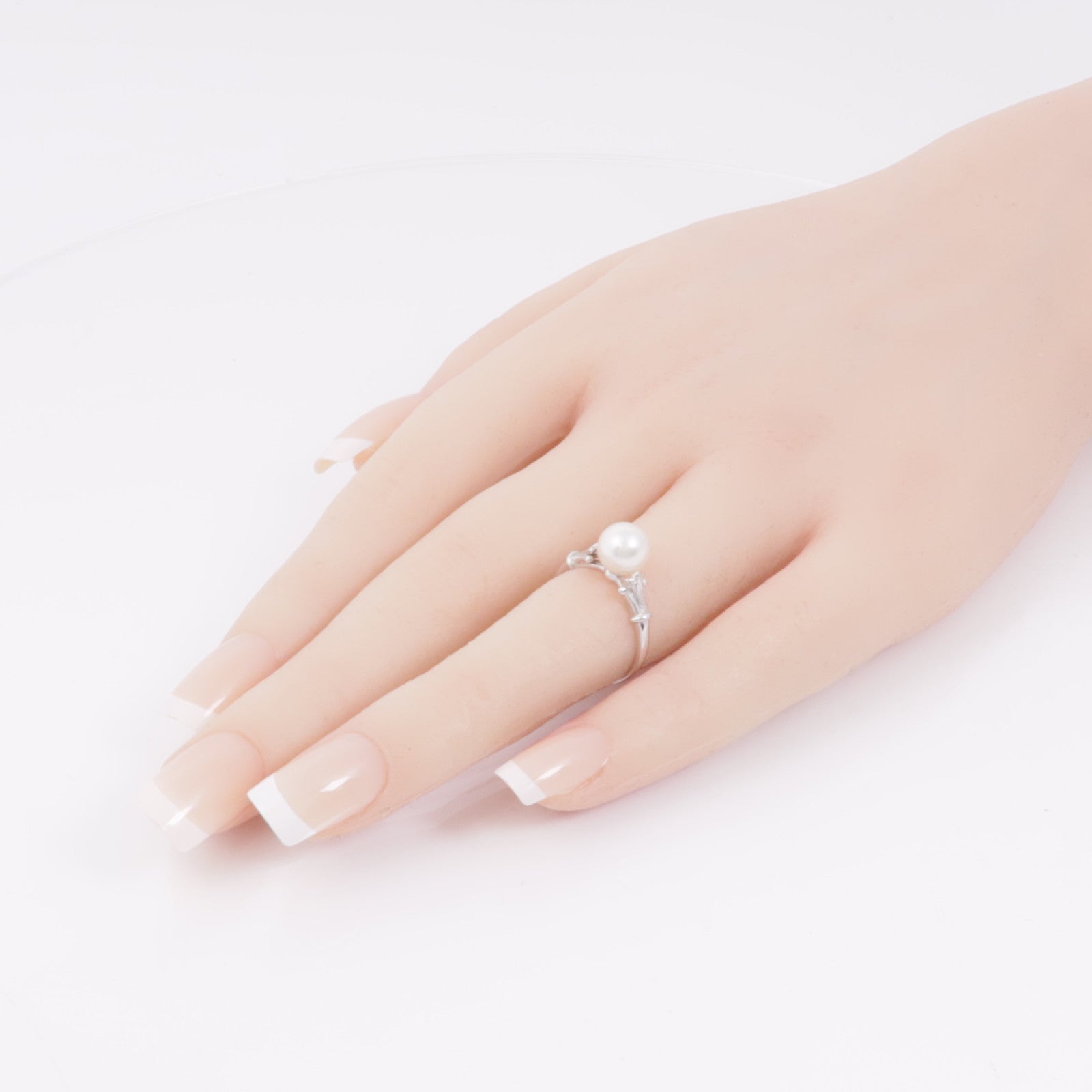 JEWELRY 18K白金Pearl Ring珍珠戒指US#5