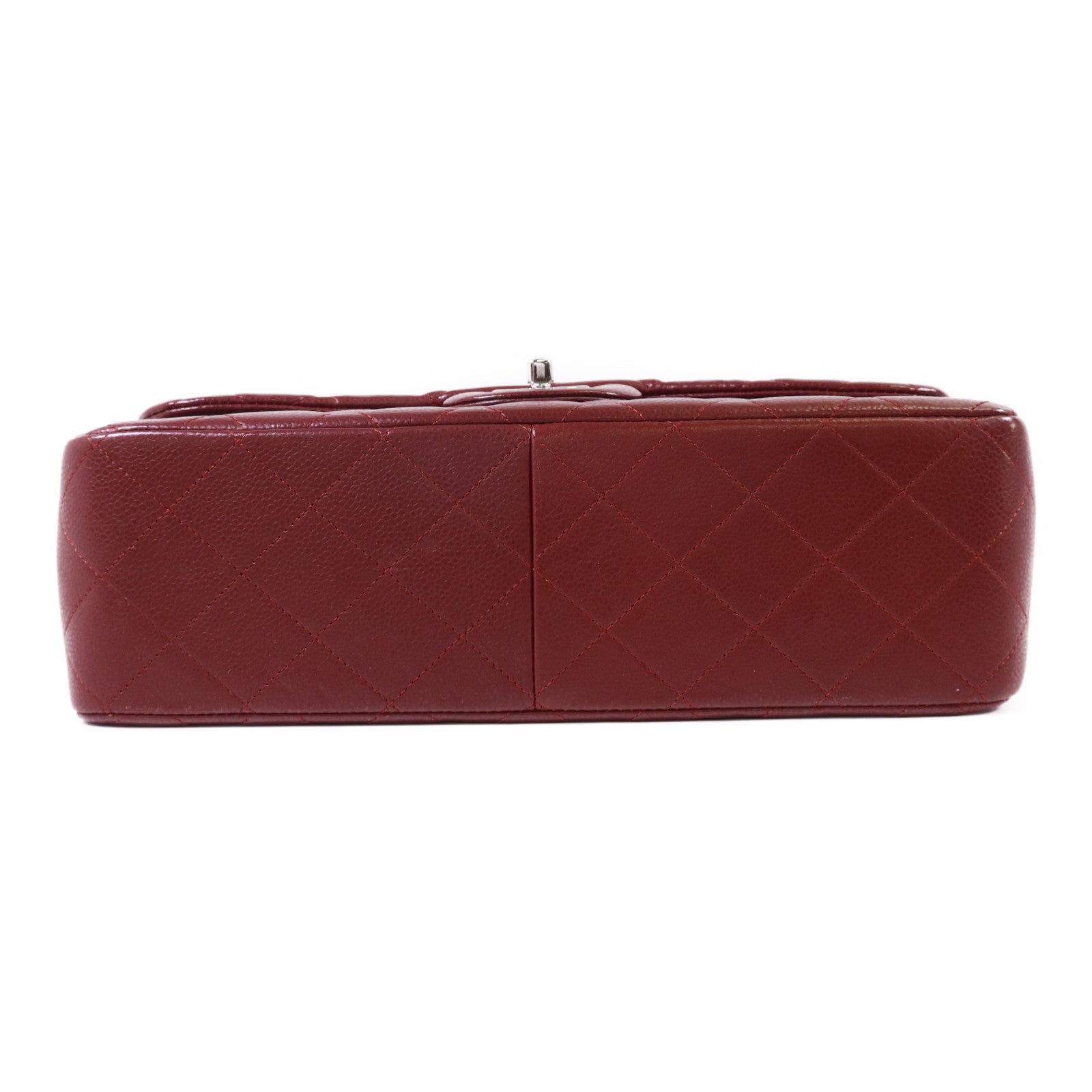 CHANEL 牛皮皮革Large Classic銀扣鏈帶肩背袋