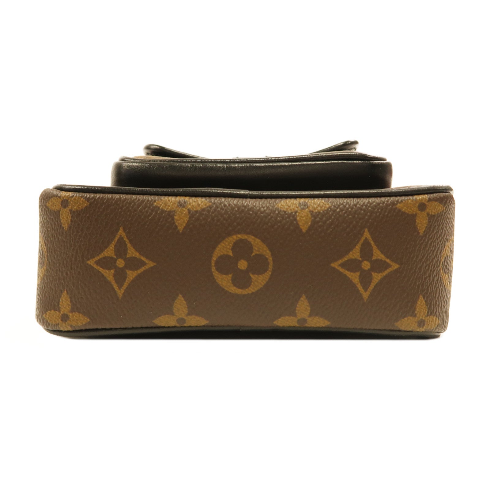 LOUIS VUITTON Monogram Christopher銀扣肩背袋黑色/啡色