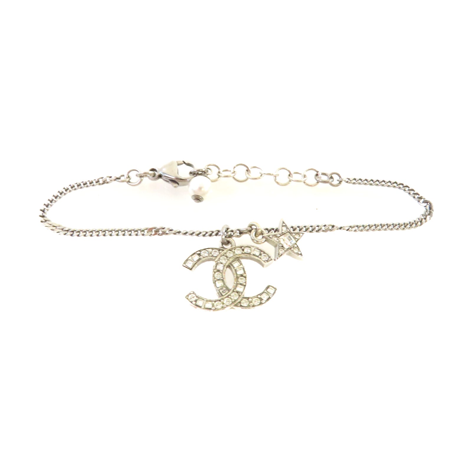 CHANEL 【激減優惠】金屬/仿珍珠CC Bracelet手鏈銀色