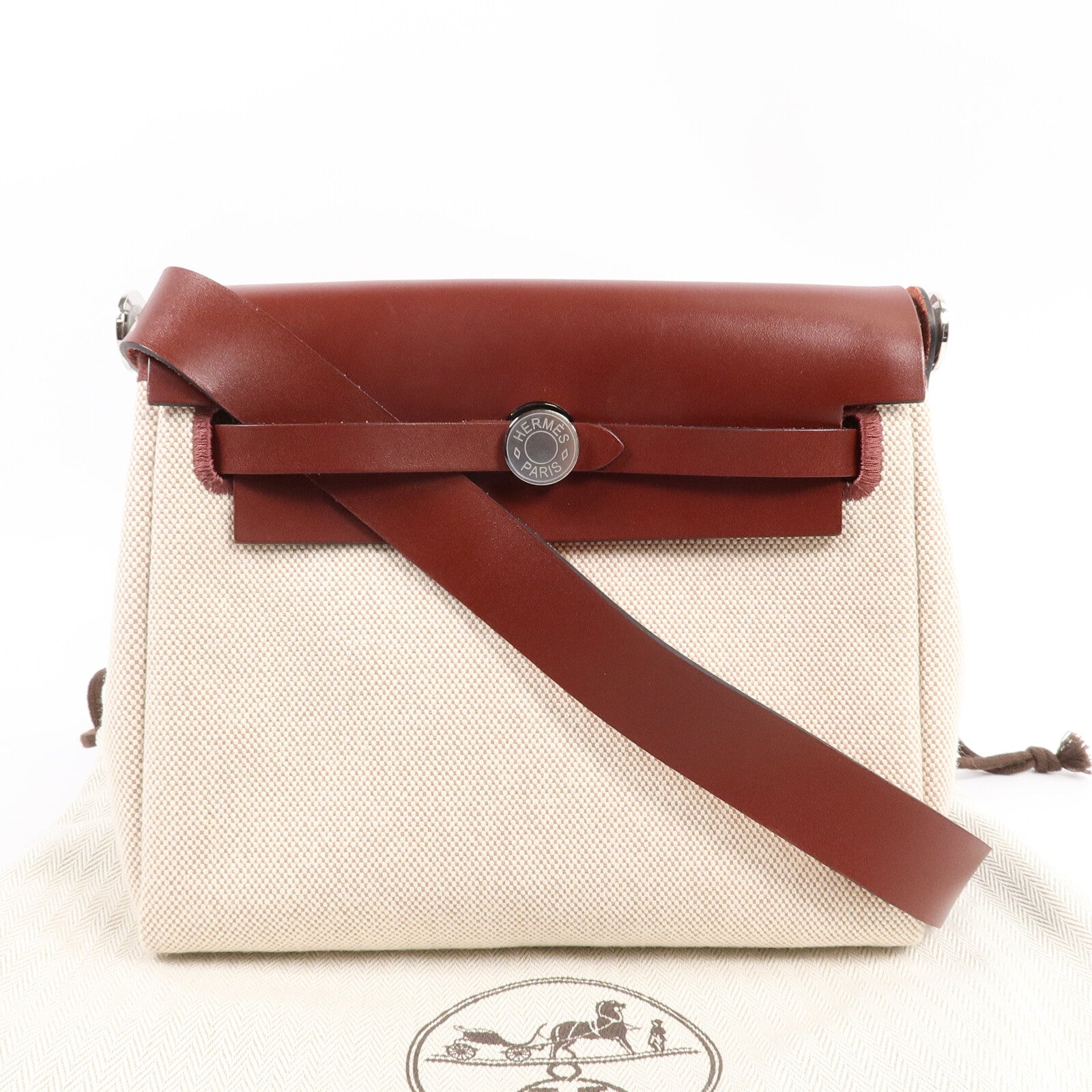 HERMES 帆布Mini Herbag肩背袋Rough H