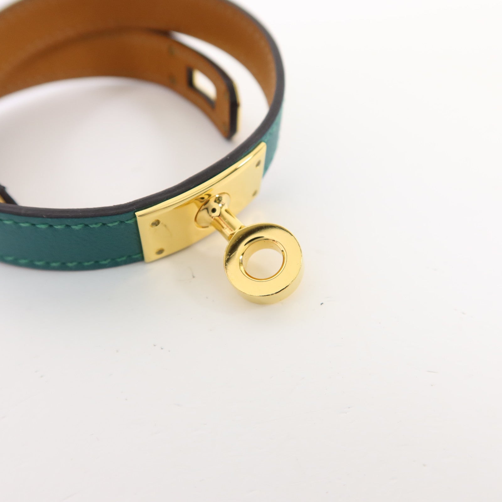 HERMES 【激減優惠】Swift皮革Kelly Double Tour Bracelet金扣手鐲