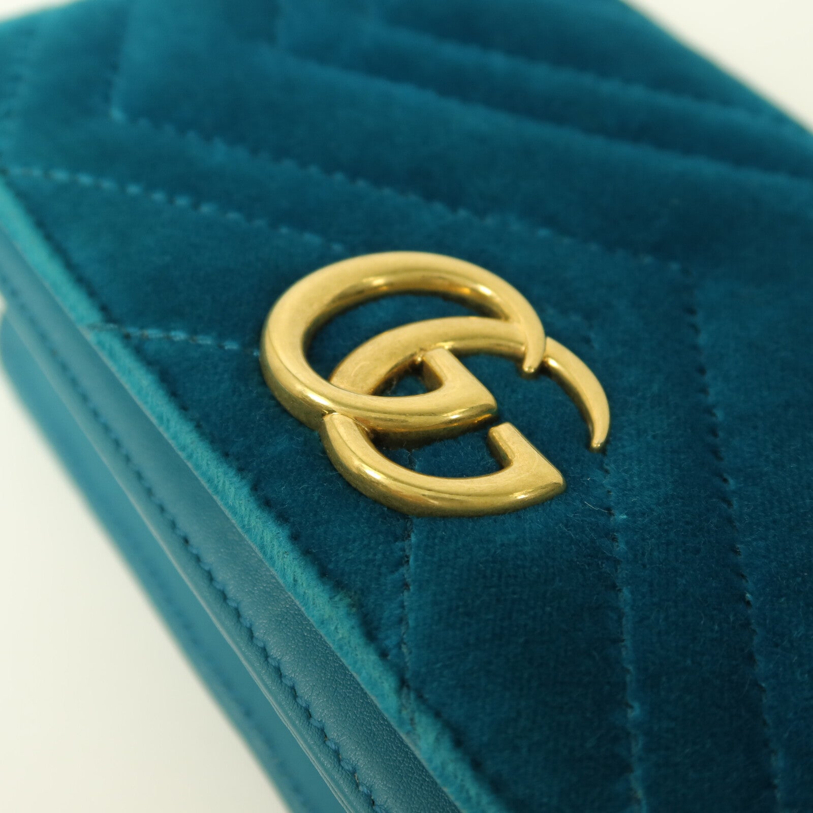 GUCCI 【激減優惠】絨布GG Marmont鏈帶肩背袋