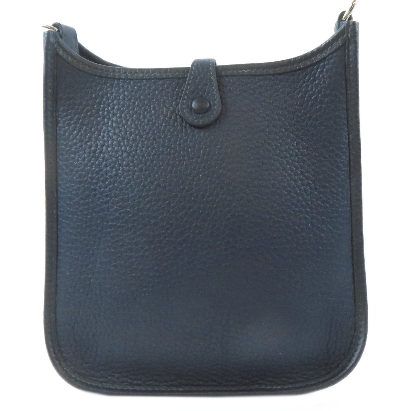 HERMES Clemence皮革Evelyne TPM銀扣肩背袋Bleu Nuit/深夜藍色
