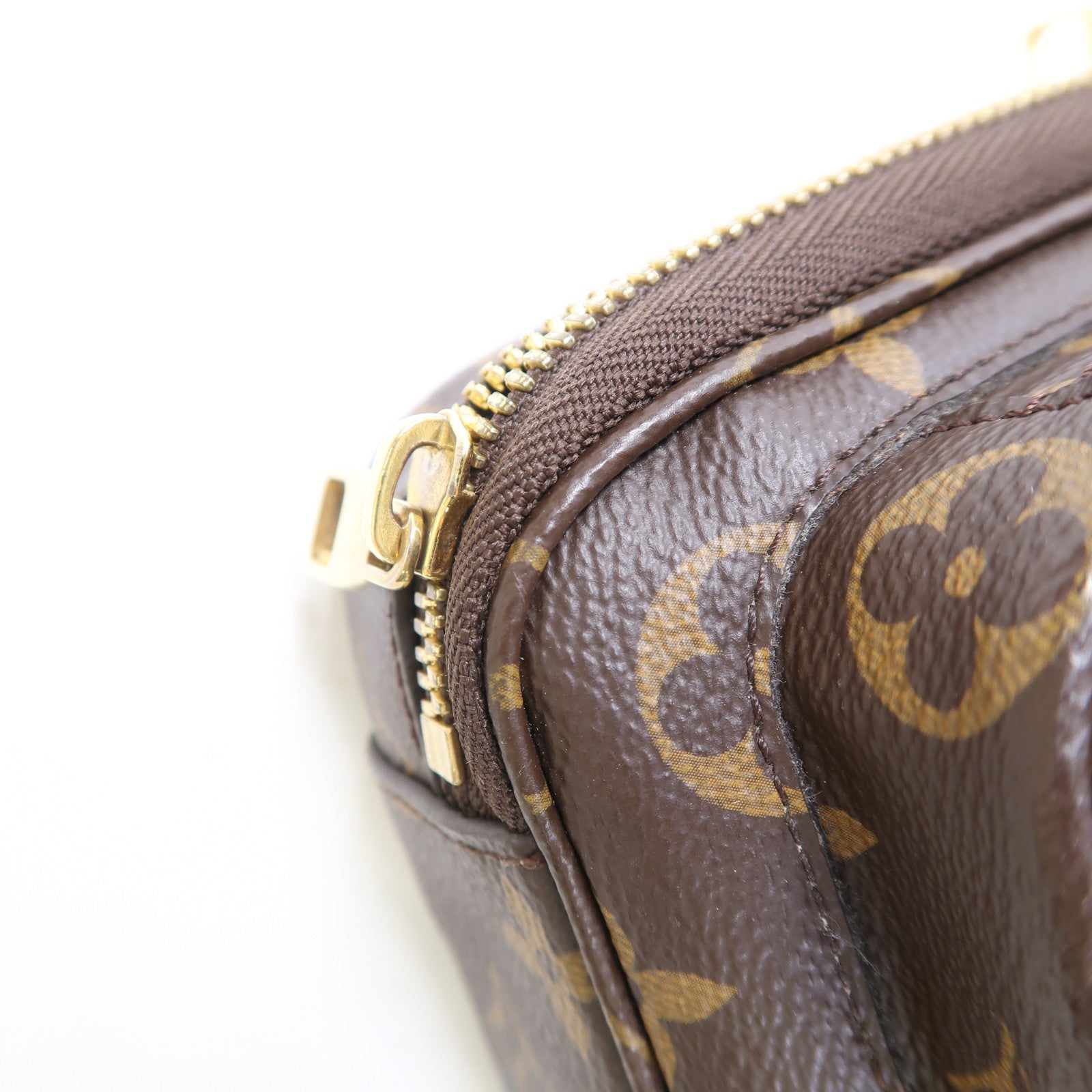 LOUIS VUITTON Monogram Utility Shoulder Bag金扣手挽肩背兩用袋棕色