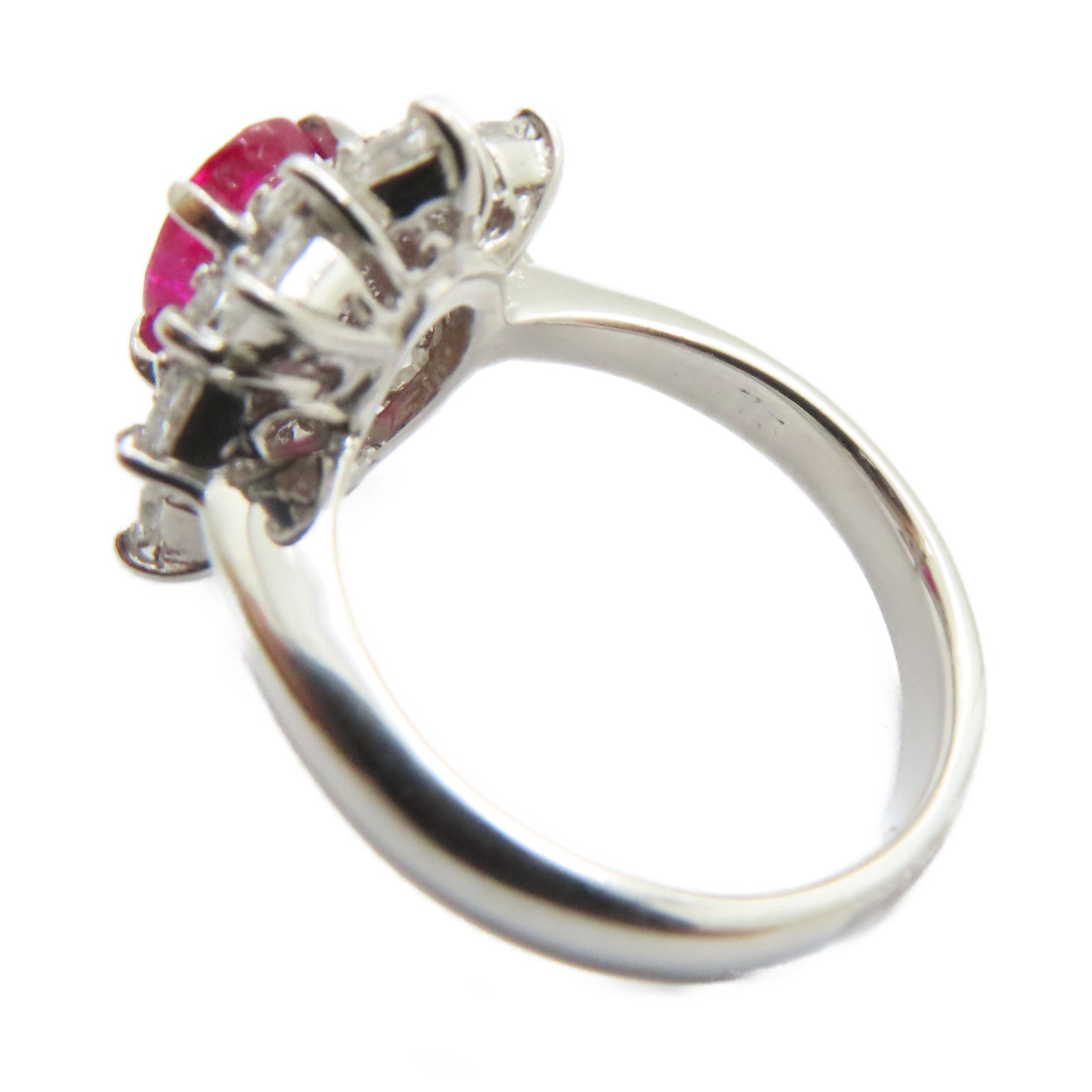 JEWELRY 【激減優惠】PT900鉑金Ruby Diamond Ring 1.27ct紅寶石/0.75ct鑽石戒指US#5.75