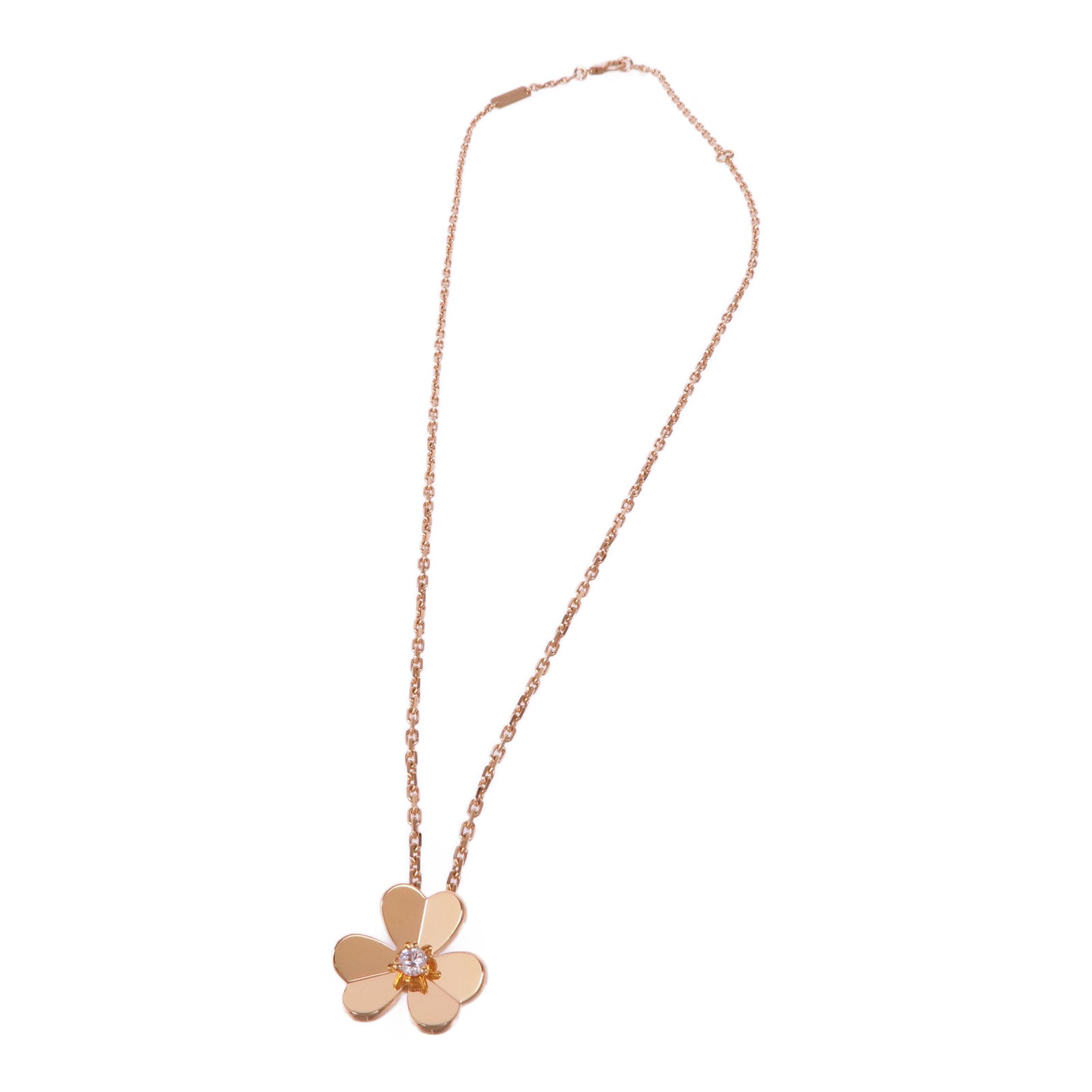 Van Cleef & Arpels 18K玫瑰金Frivole Pendant鑽石項鍊