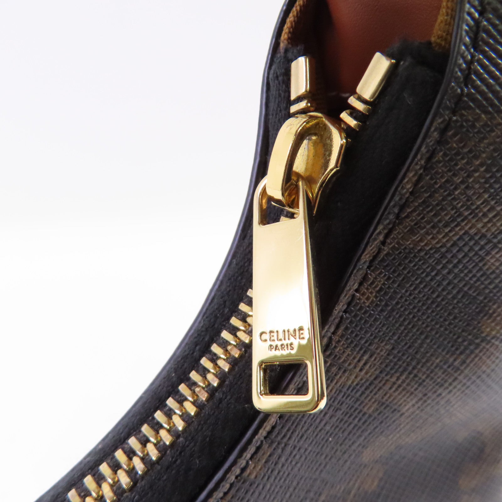 CELINE Trionphe帆布Ava Shoulder Bag金扣肩背袋