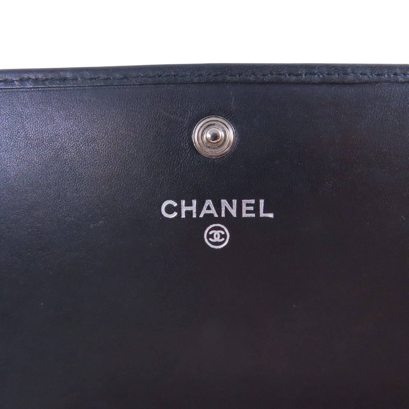 CHANEL 牛皮皮革Cambon Long Wallet銀扣長錢包