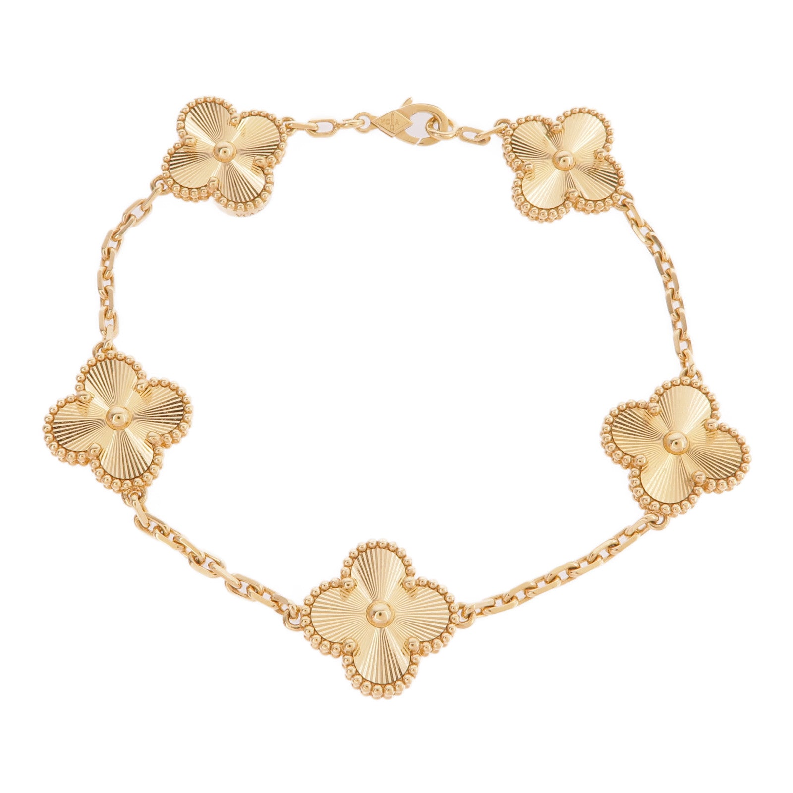 Van Cleef & Arpels 18K黃金Vintage Alhambra Bracelet 5 Motifs手鏈