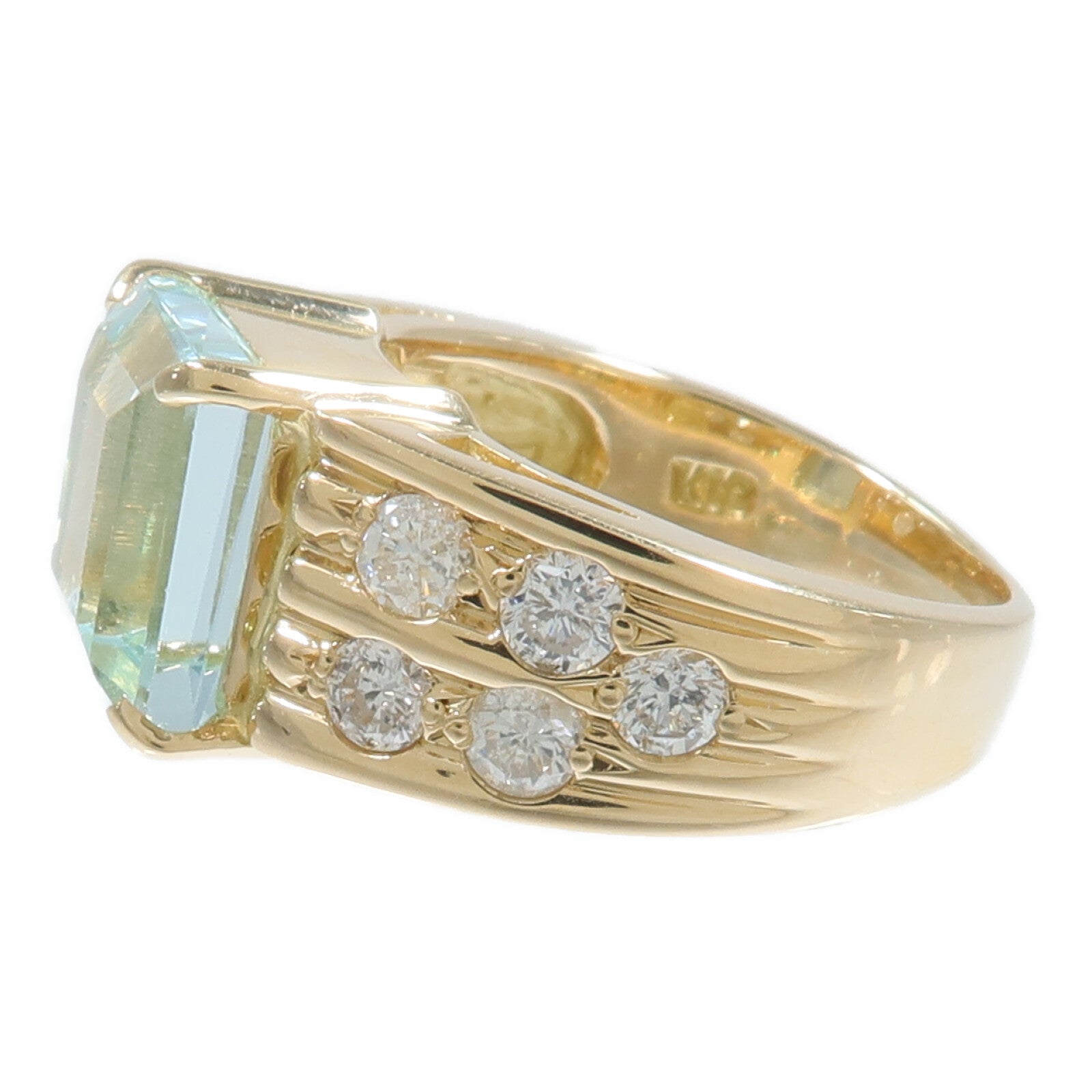 JEWELRY 18K黃金Aquamarine Diamond Ring藍晶/鑽石戒指