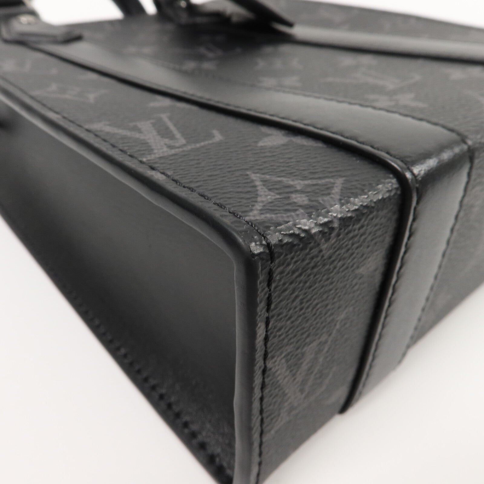 LOUIS VUITTON Monogram Eclipse Sac Plat Mini手挽肩背兩用袋