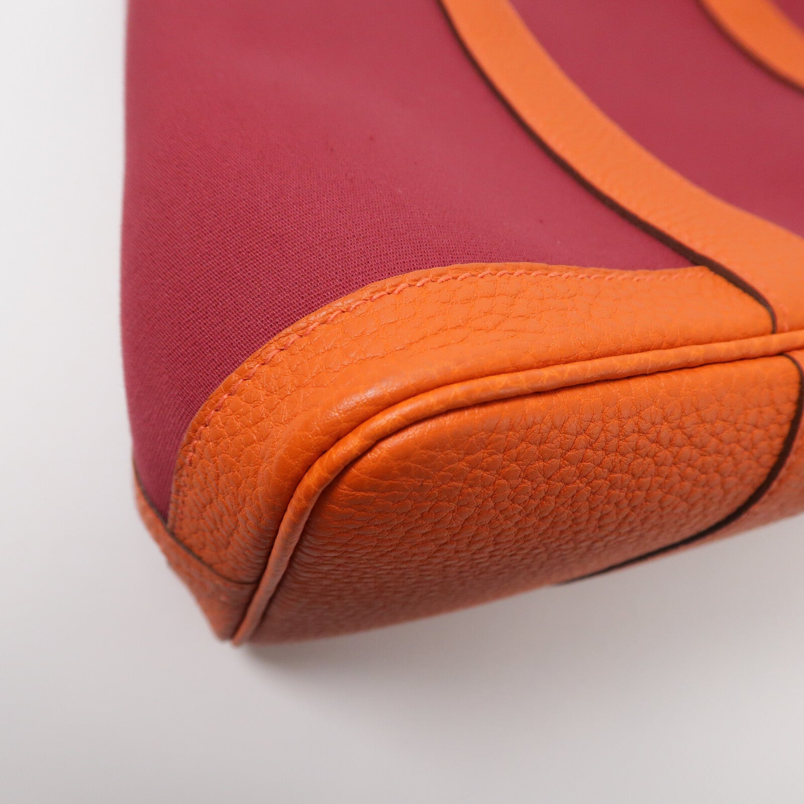 HERMES 帆布Garden Party TPM手挽袋Rough Grenat/Poppy