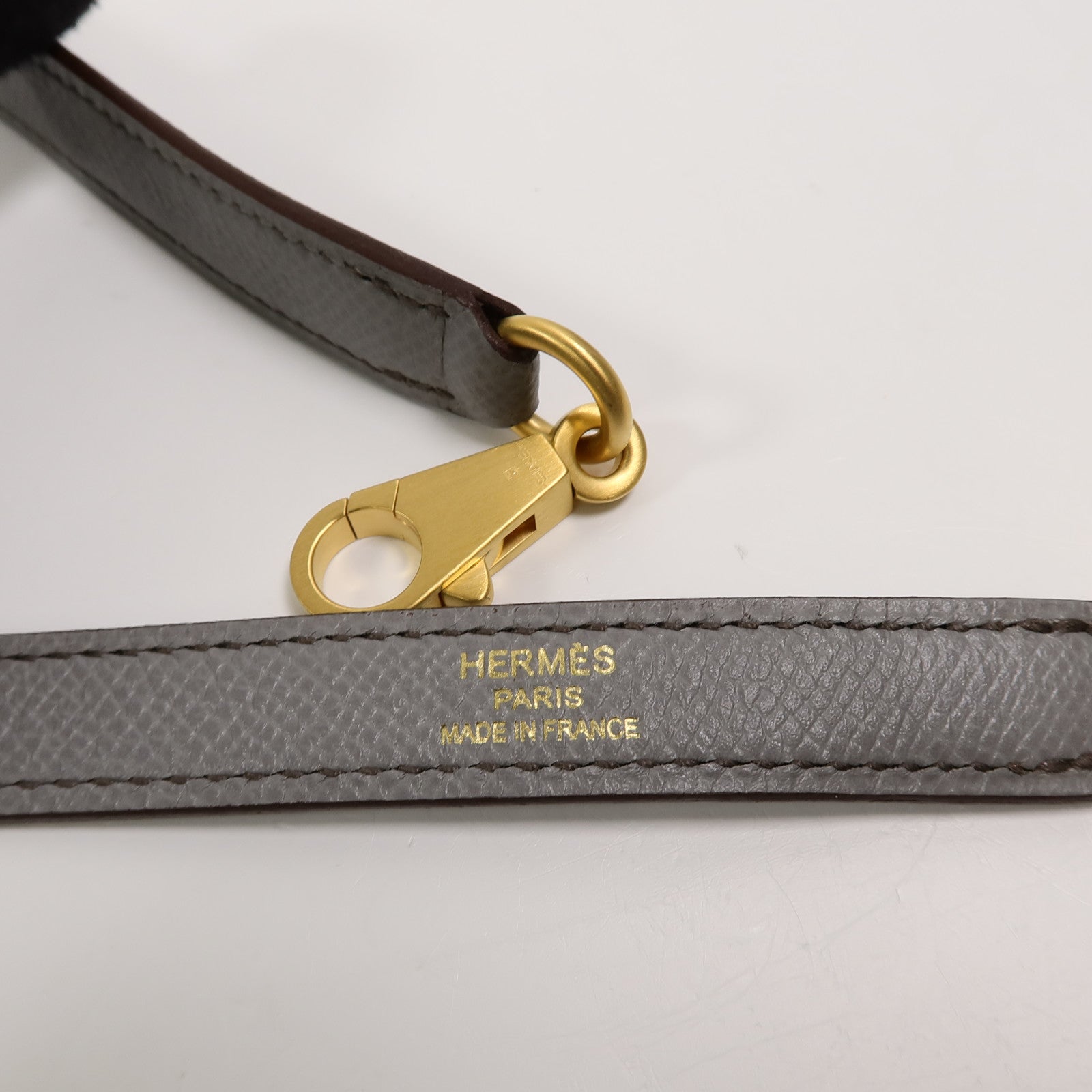 HERMES Epsom皮革Kelly 28 SPO手挽肩背兩用袋Etoupe/Gris Mouette