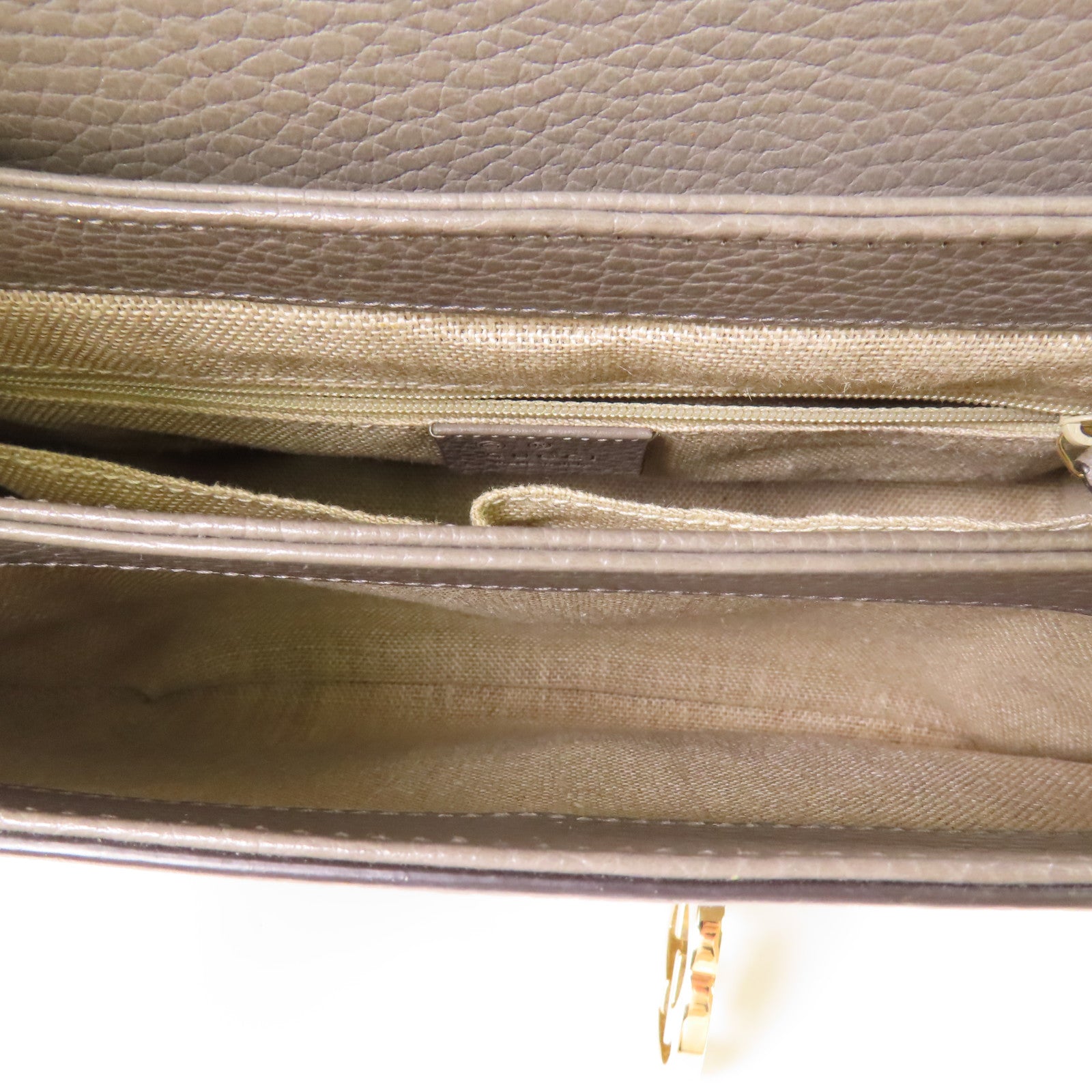 GUCCI GG GHW Interlock Chain 2 Way Bag 510302 CAO0G Leather Grey