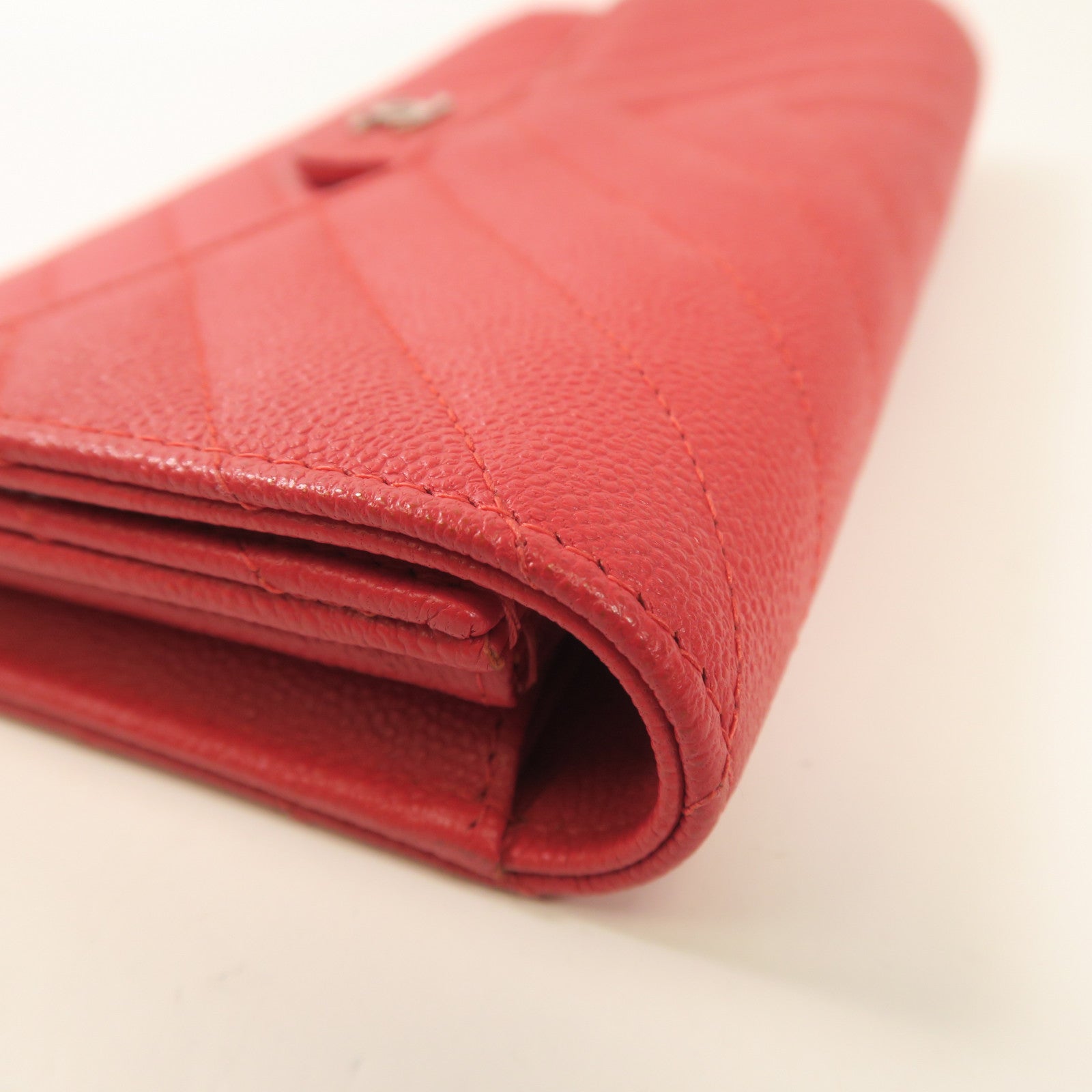 CHANEL 牛皮皮革Long Wallet銀扣長錢包