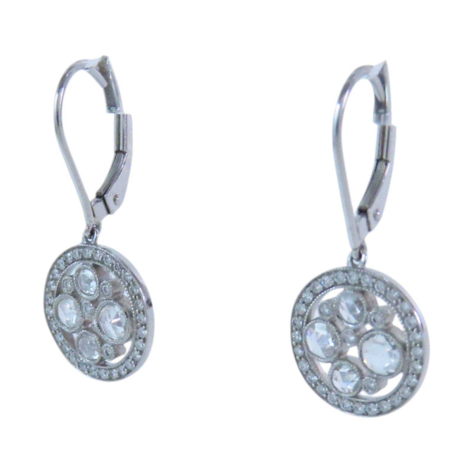 TIFFANY＆CO PT950鉑金Diamond Drop Earrings鑽石耳環