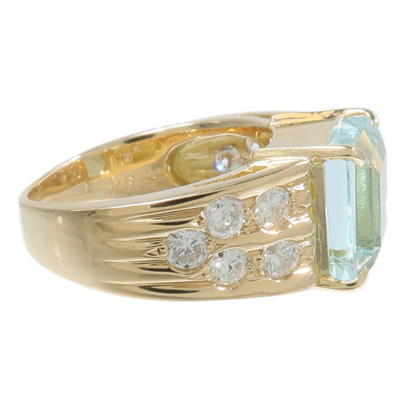 JEWELRY 18K黃金Aquamarine Diamond Ring藍晶/鑽石戒指