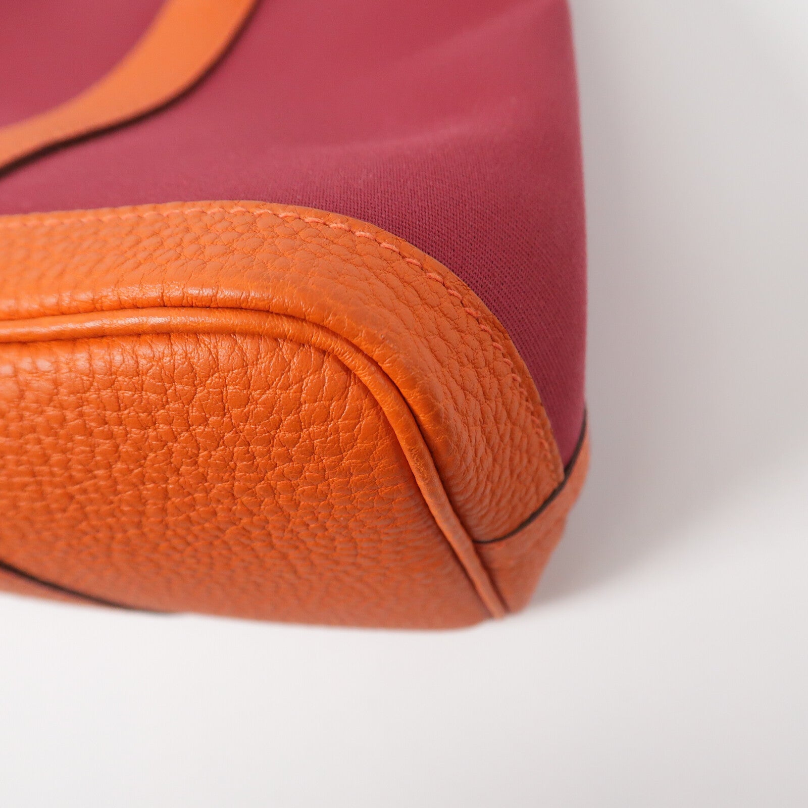 HERMES 帆布Garden Party TPM手挽袋Rough Grenat/Poppy
