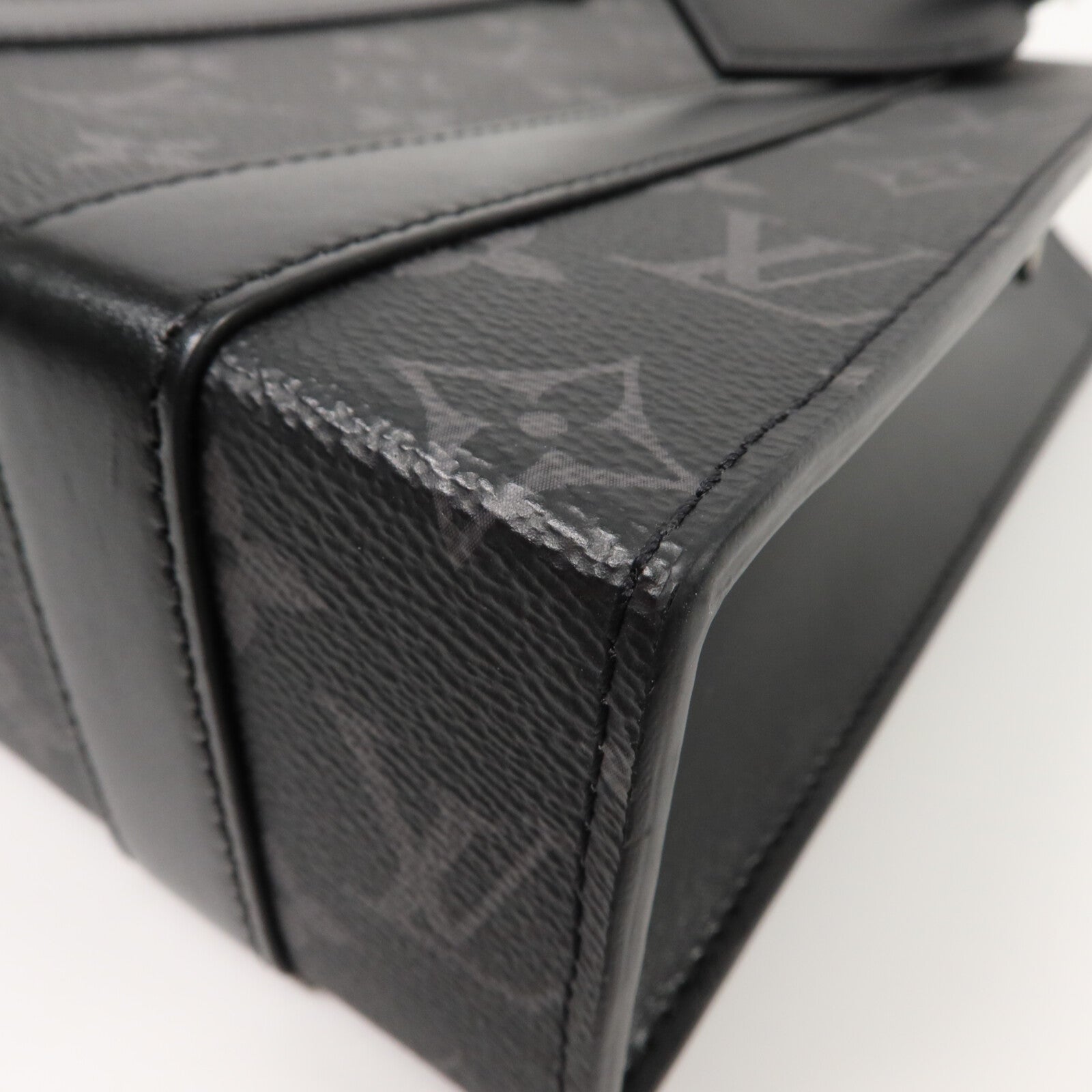 LOUIS VUITTON Monogram Eclipse Sac Plat Mini手挽肩背兩用袋