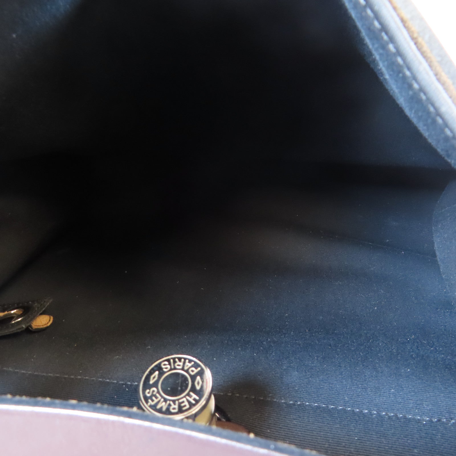 HERMES 【激減優惠】帆布/皮革Herbag PM銀扣手挽肩背兩用袋啡色/黑色