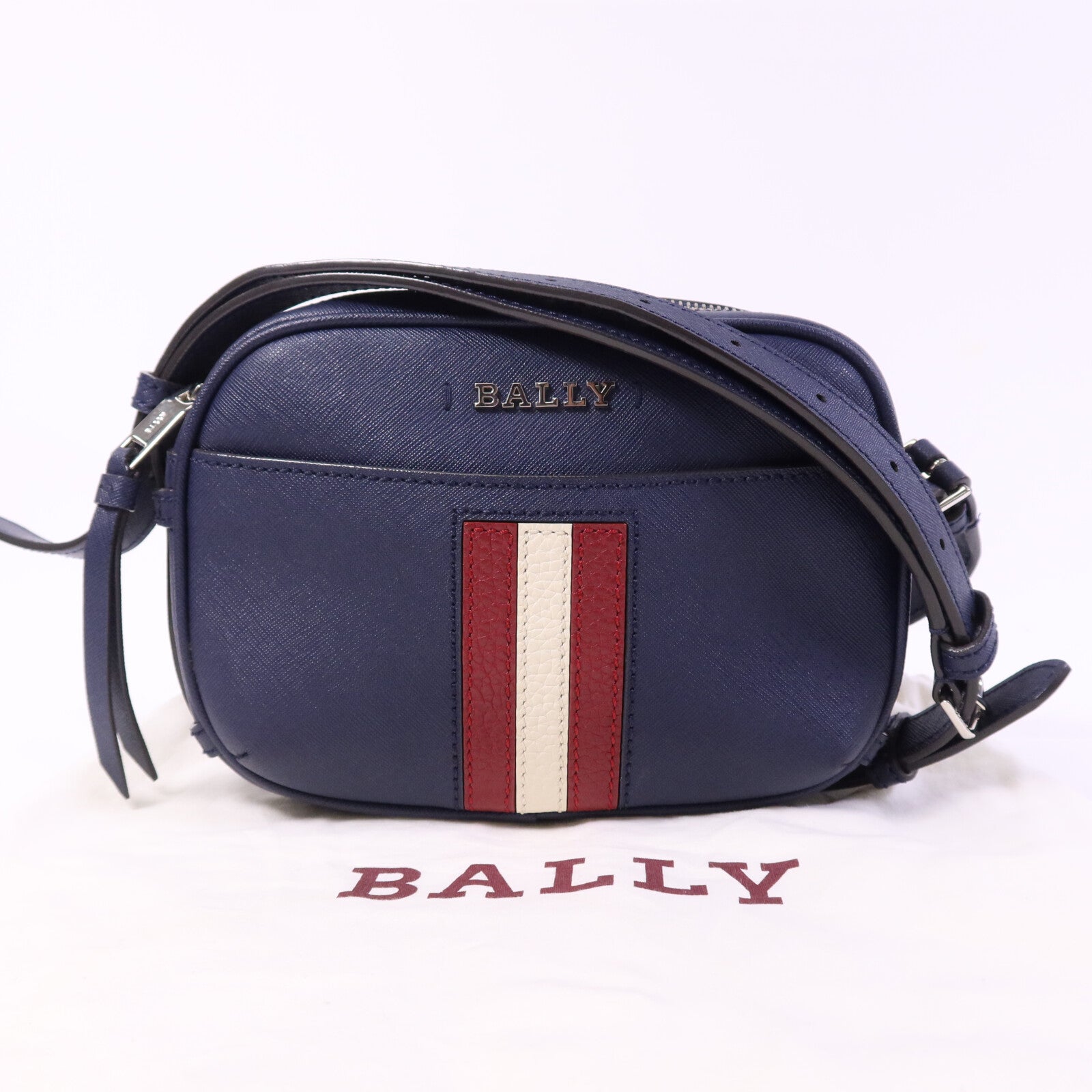 BALLY 牛皮皮革Shoulder Bag銀扣肩背袋