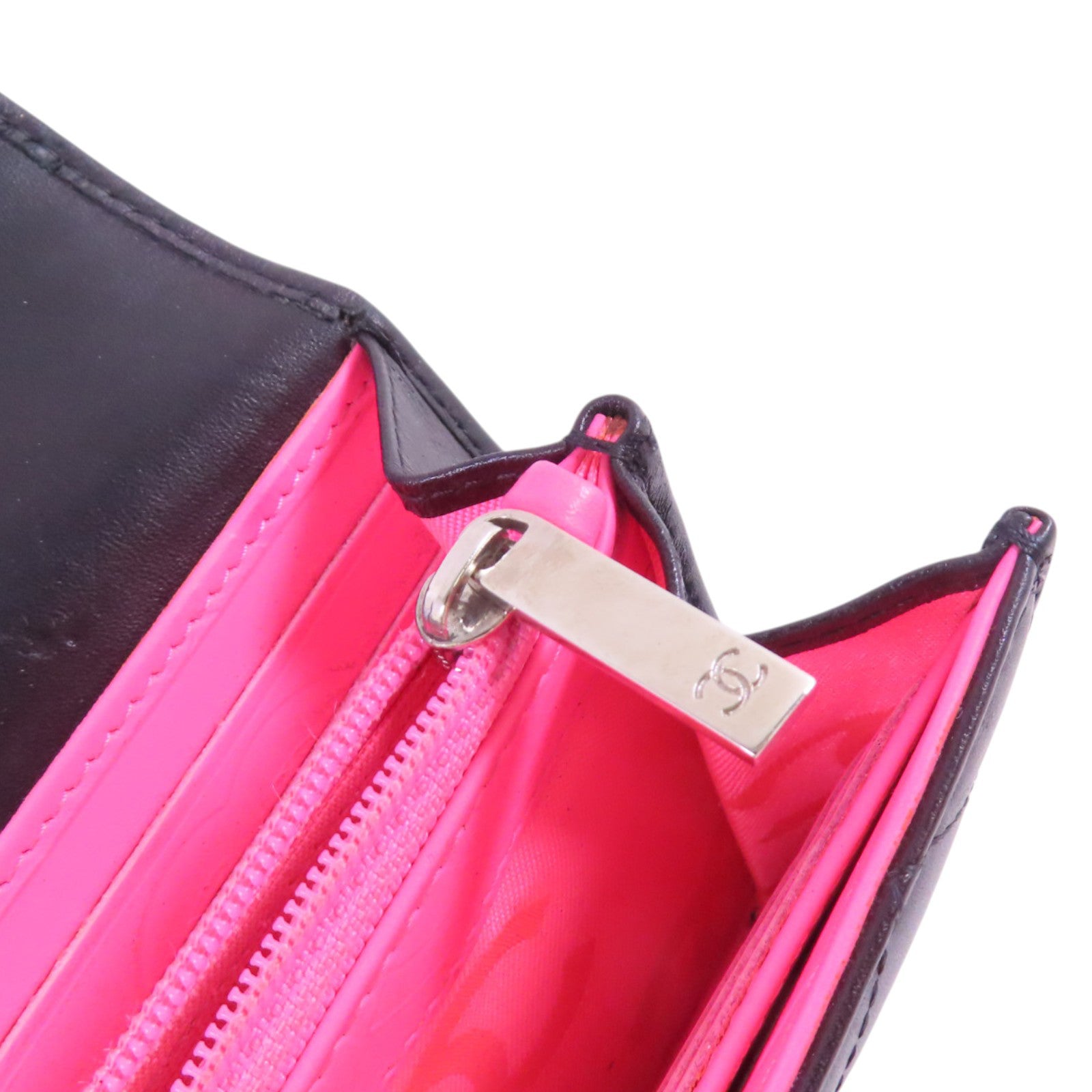 CHANEL 牛皮皮革Cambon Long Wallet銀扣長錢包