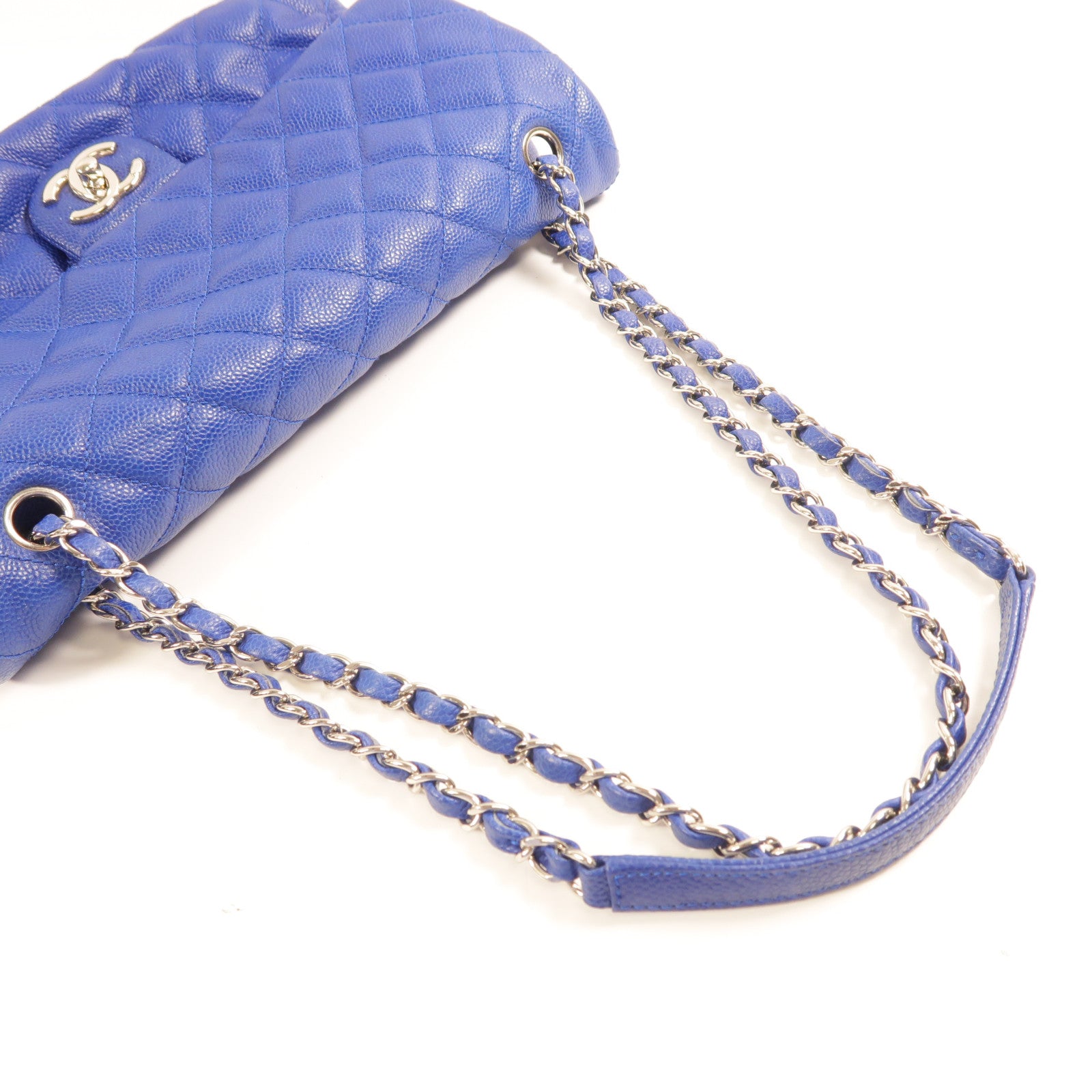 CHANEL 【激減優惠】牛皮皮革Easy Flap Jumbo Chain Shoulder銀扣鏈帶肩背袋