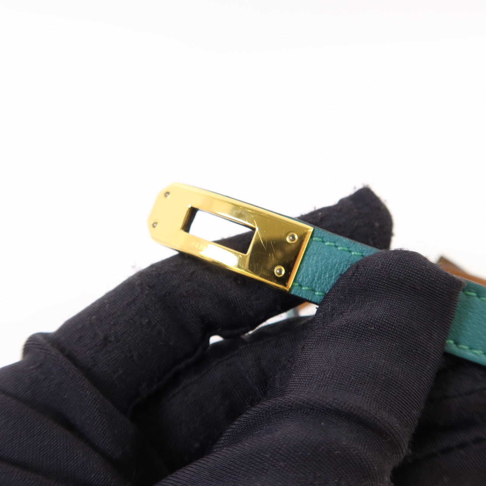 HERMES 【激減優惠】Swift皮革Kelly Double Tour Bracelet金扣手鐲