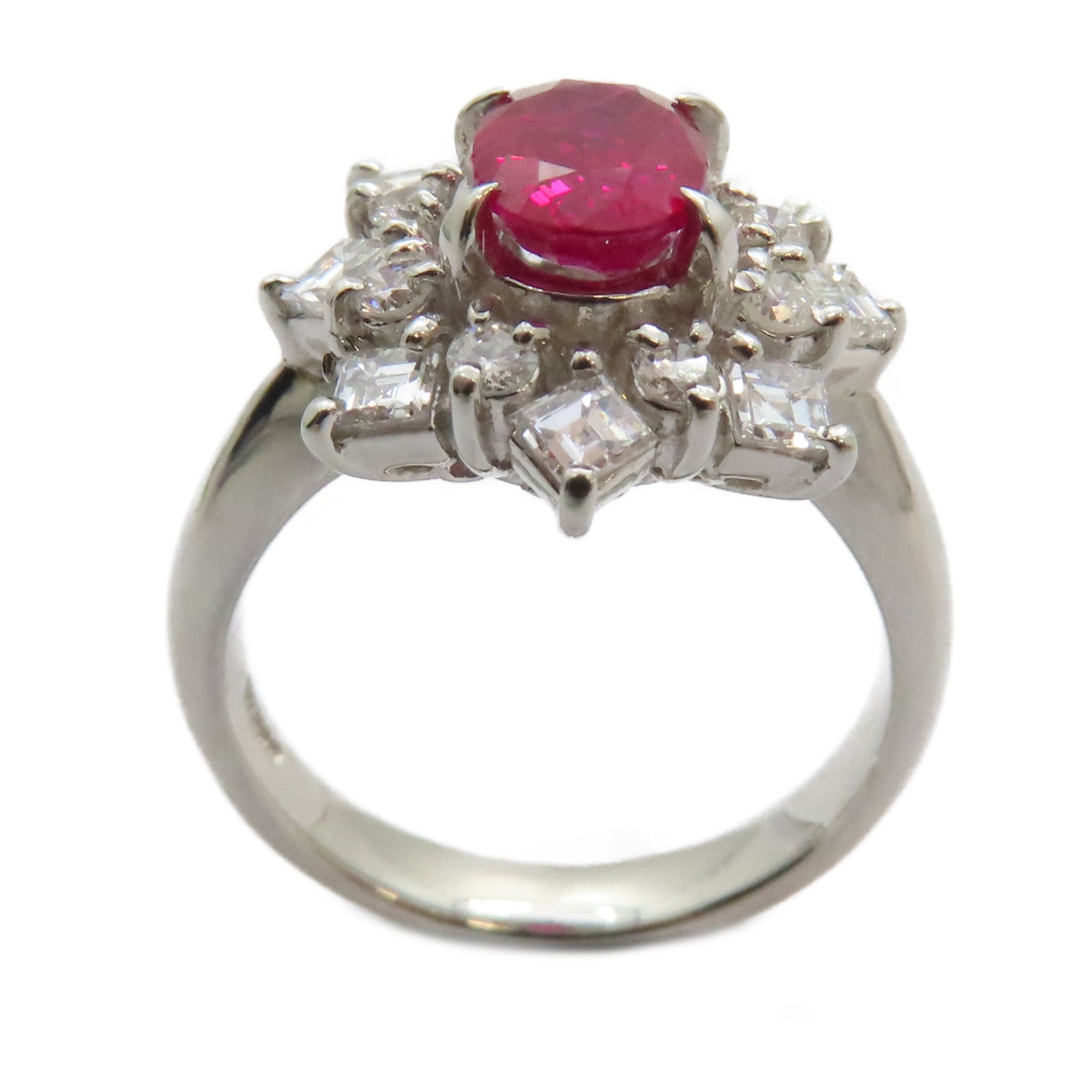 JEWELRY 【激減優惠】PT900鉑金Ruby Diamond Ring 1.27ct紅寶石/0.75ct鑽石戒指US#5.75