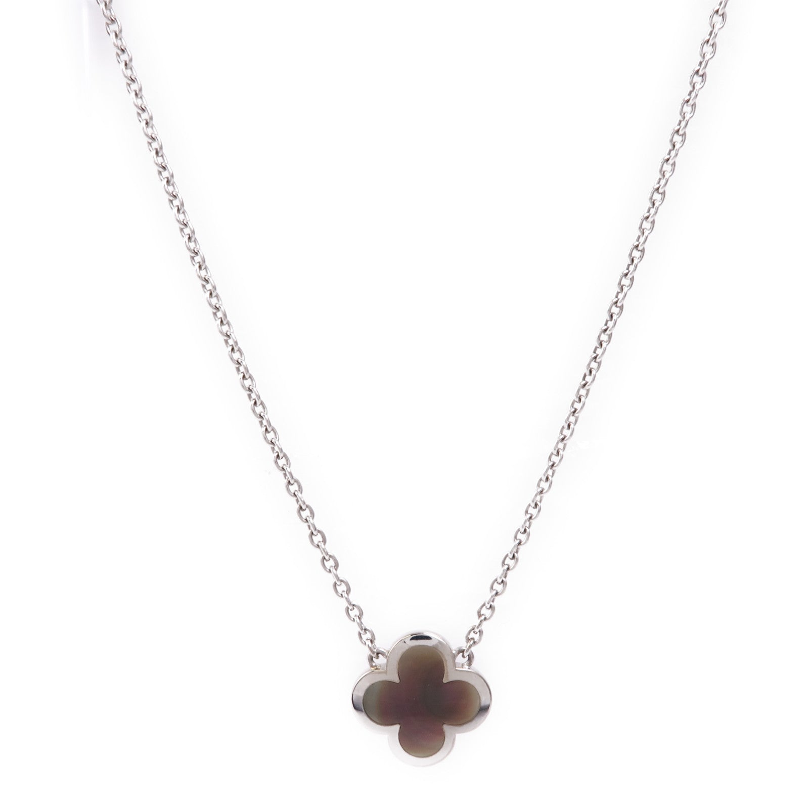 Van Cleef & Arpels 18K白金Pure Alhambra珍珠母貝項鍊
