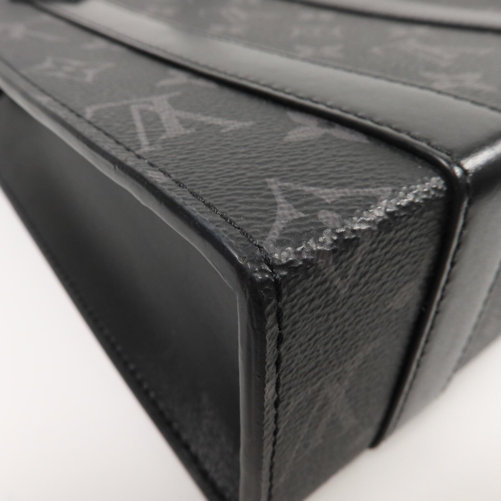 LOUIS VUITTON Monogram Eclipse Sac Plat Mini手挽肩背兩用袋