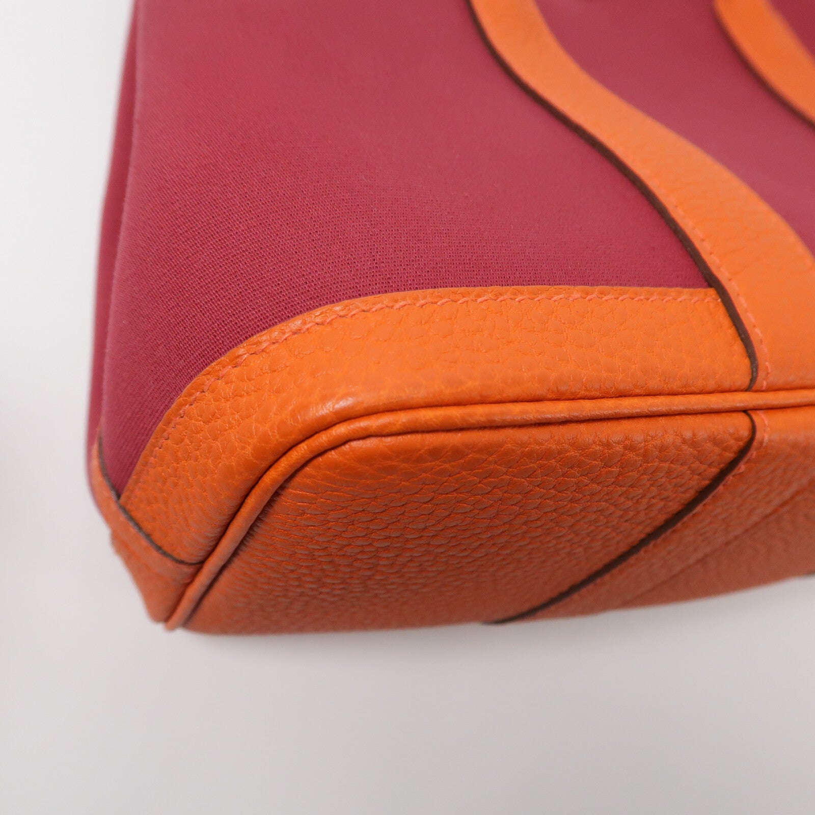 HERMES 帆布Garden Party TPM手挽袋Rough Grenat/Poppy