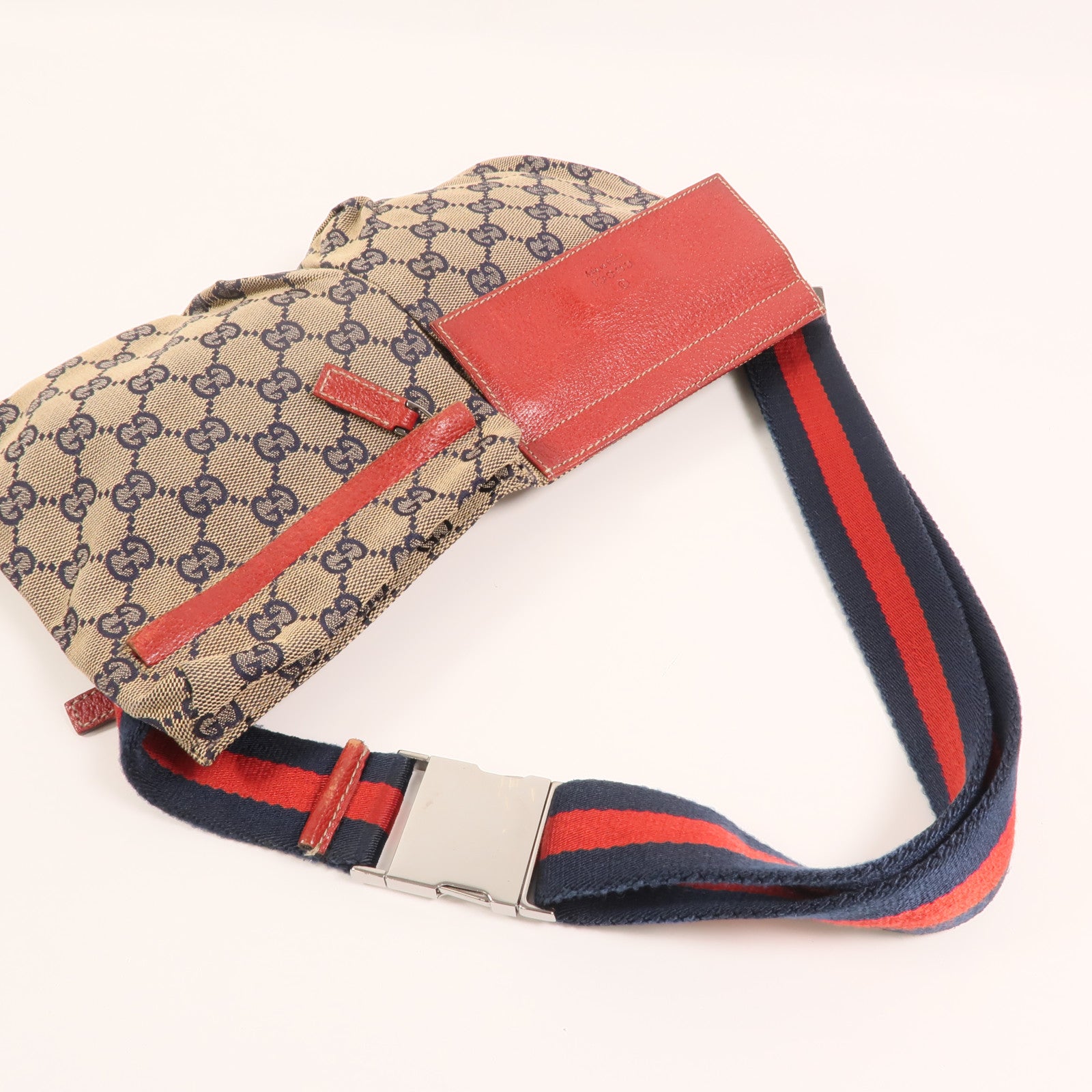 GUCCI GG帆布GG Waist Bag銀扣腰包