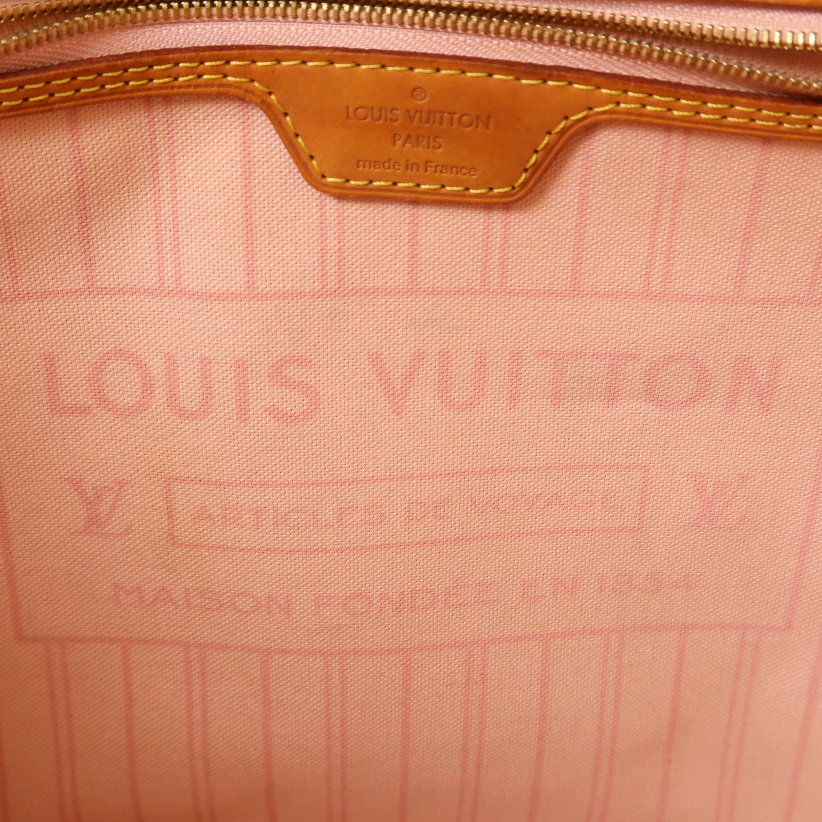 LOUIS VUITTON Damier Azur Neverfull MM金扣手挽袋白色