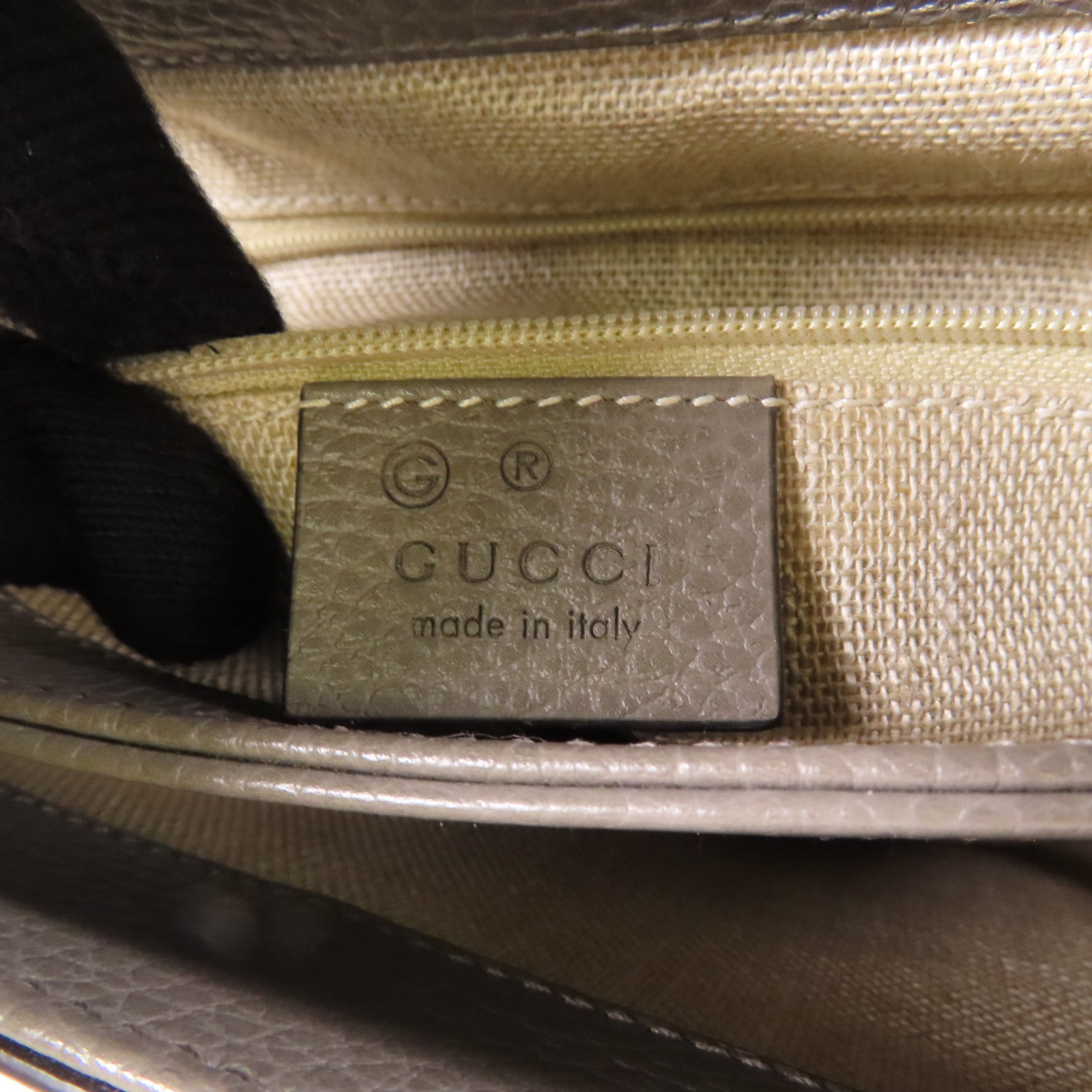 GUCCI GG GHW Interlock Chain 2 Way Bag 510302 CAO0G Leather Grey