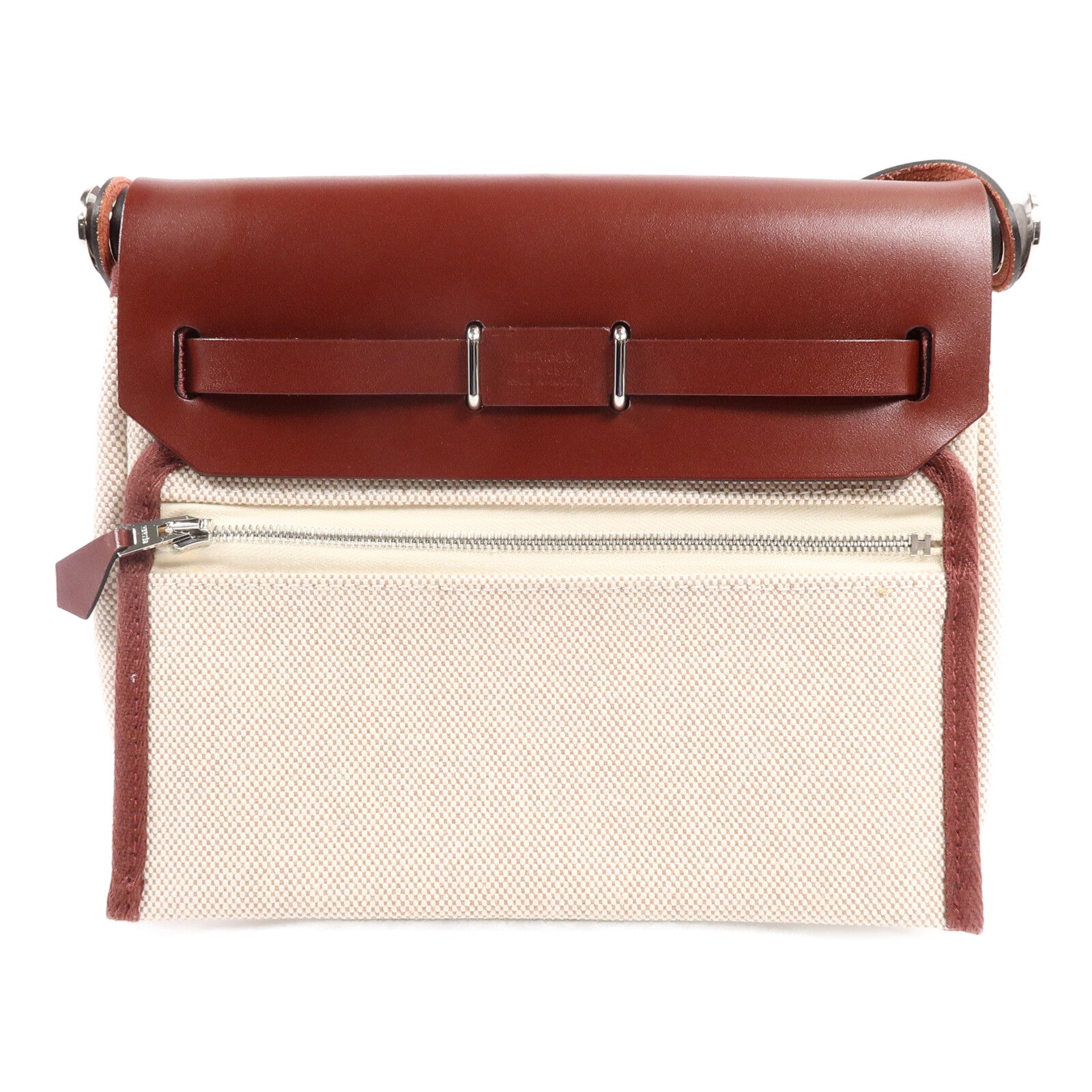 HERMES 帆布Mini Herbag肩背袋Rough H