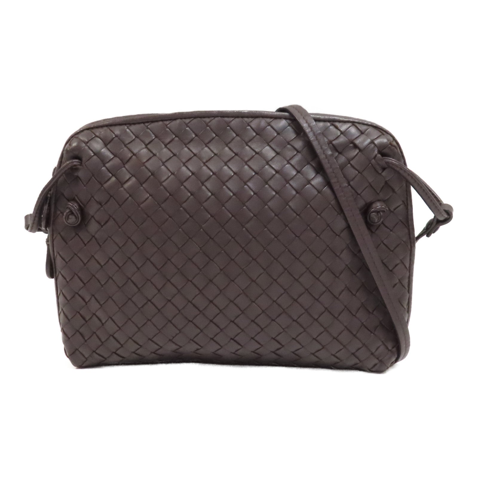 BOTTEGA VENETA 織紋皮革Shoulder Bag肩背袋啡色